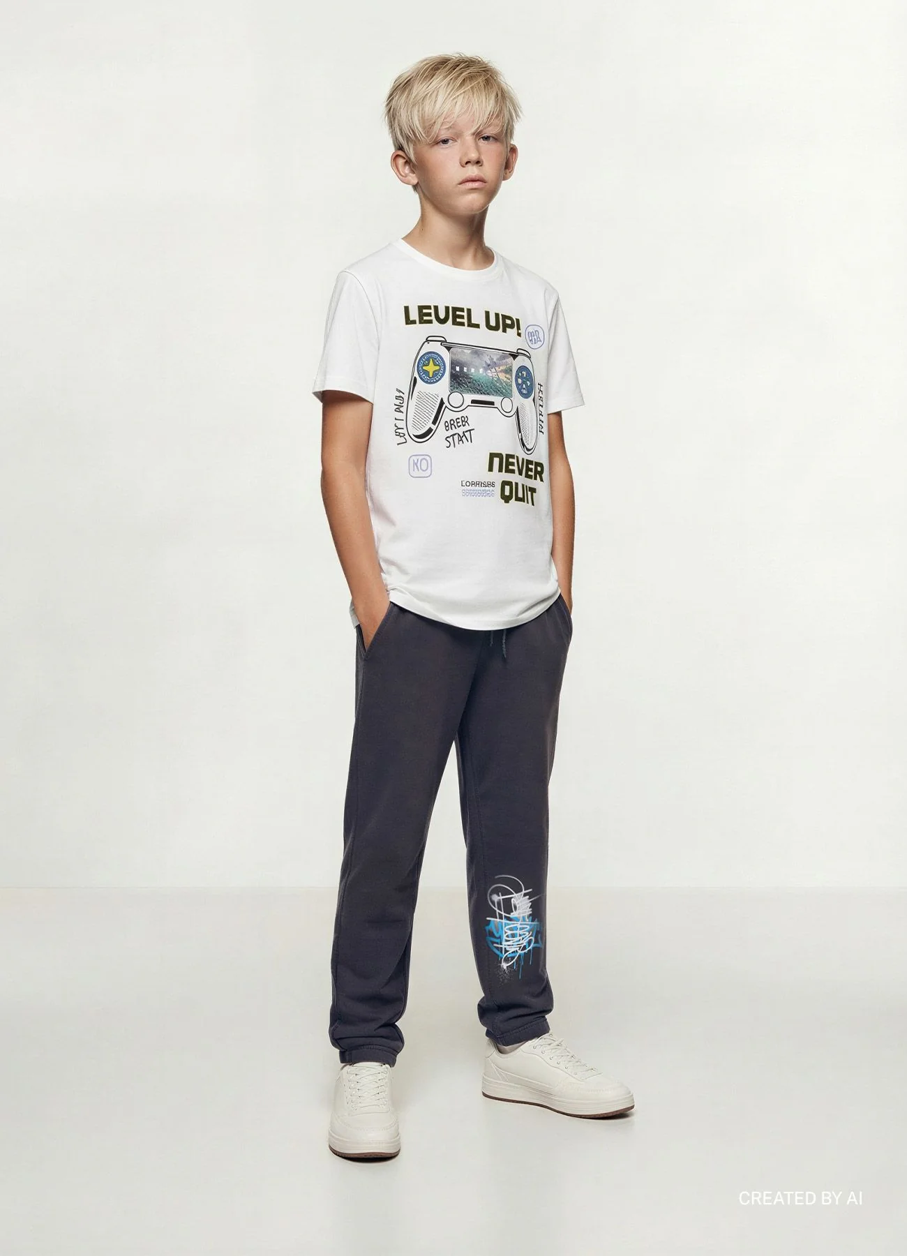 Pantaloni jogger con stampa graffiti