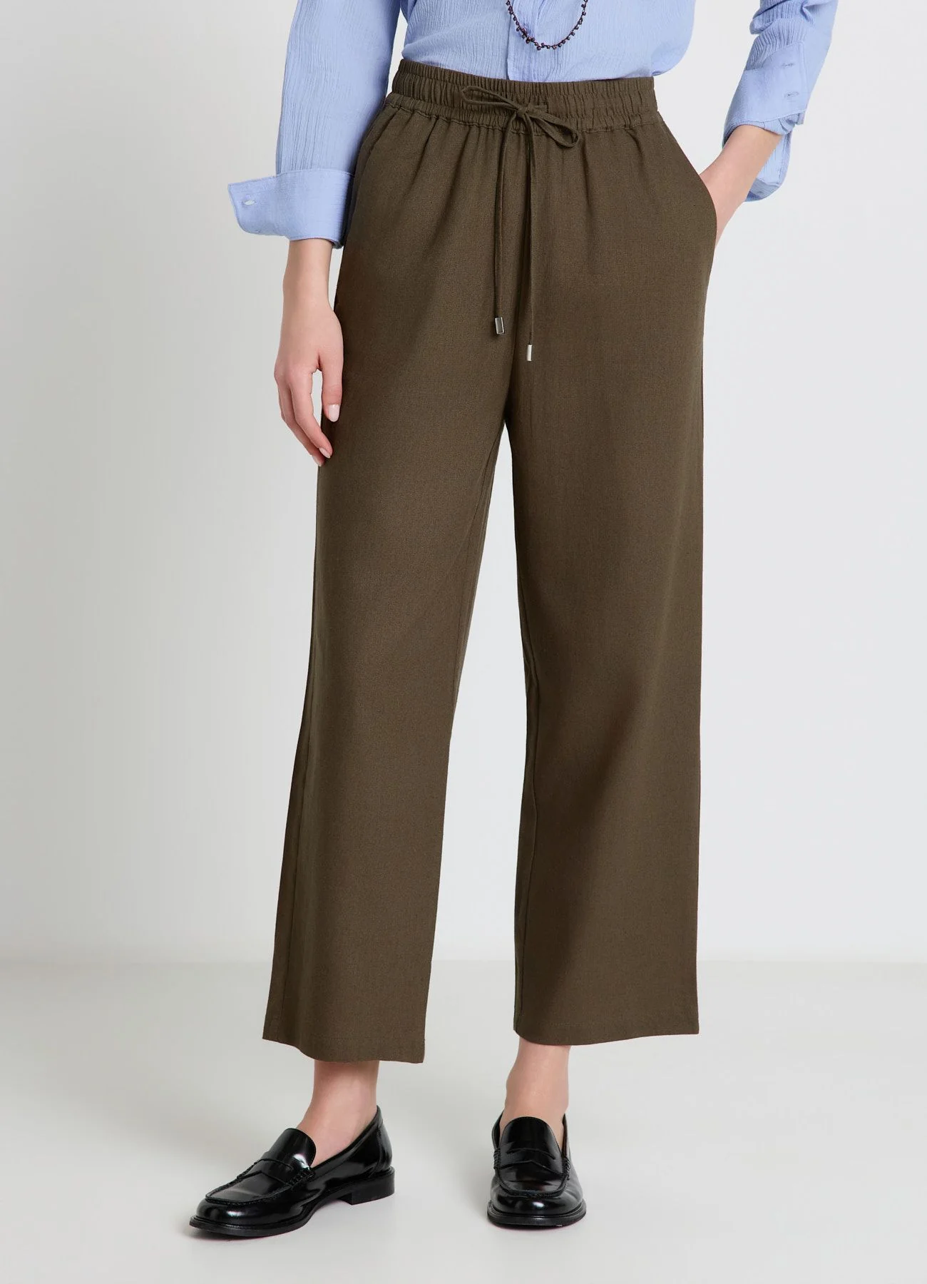 Pantaloni jogger in lino