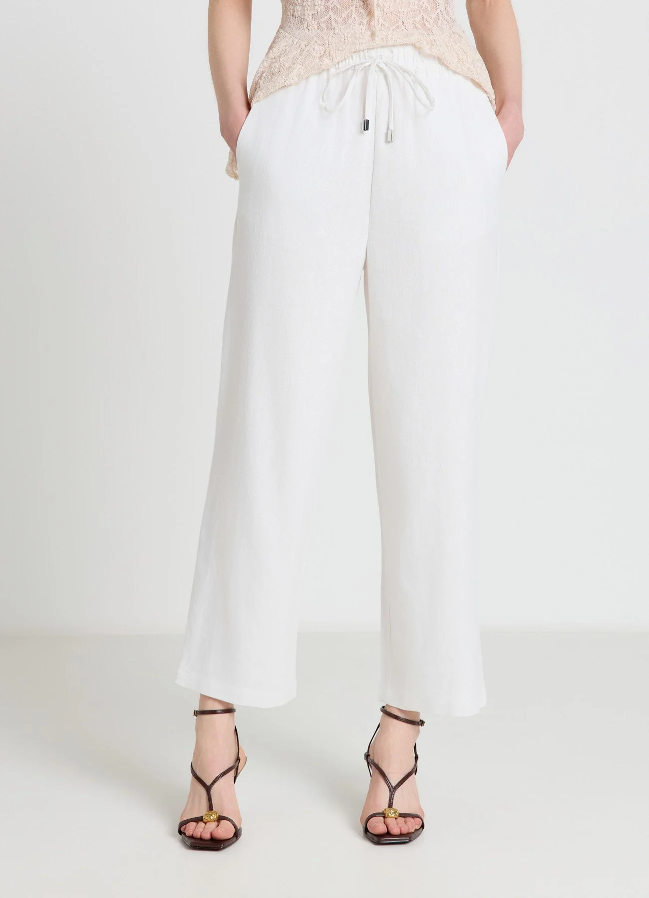 Pantaloni jogger in misto lino - Image 3