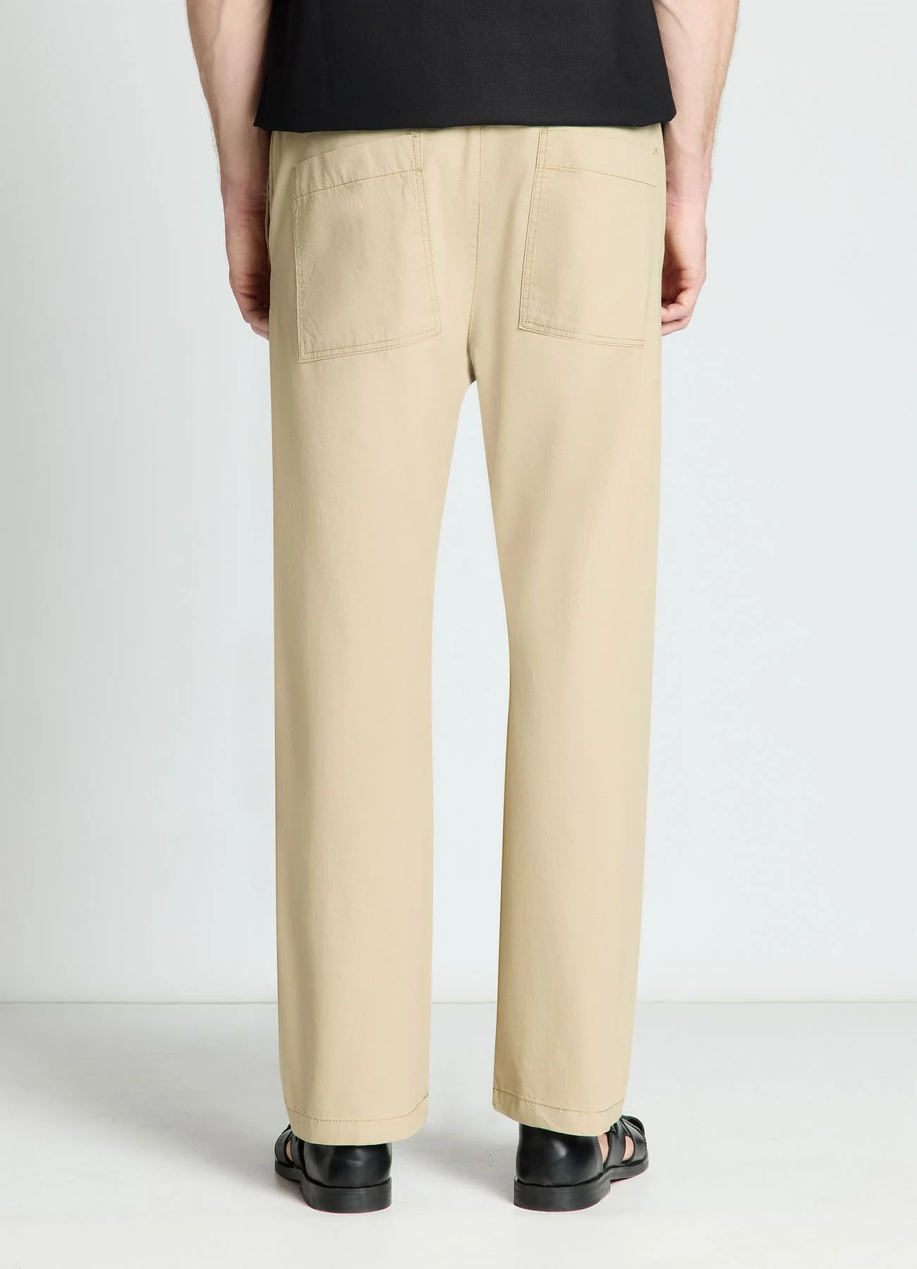 Pantaloni jogger wide leg a tinta unita con coulisse