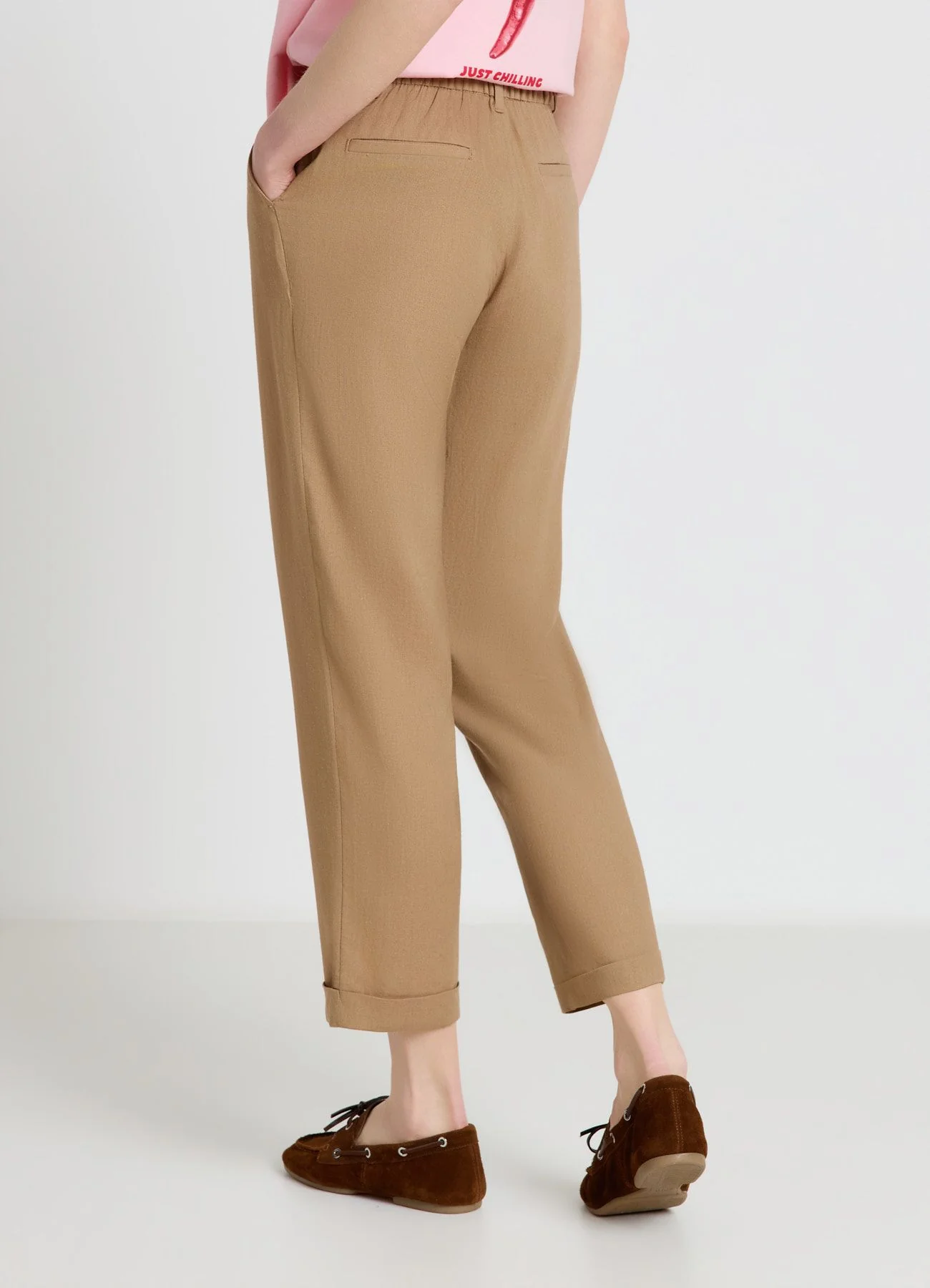 Pantaloni misto lino tasche alla francese - Image 3