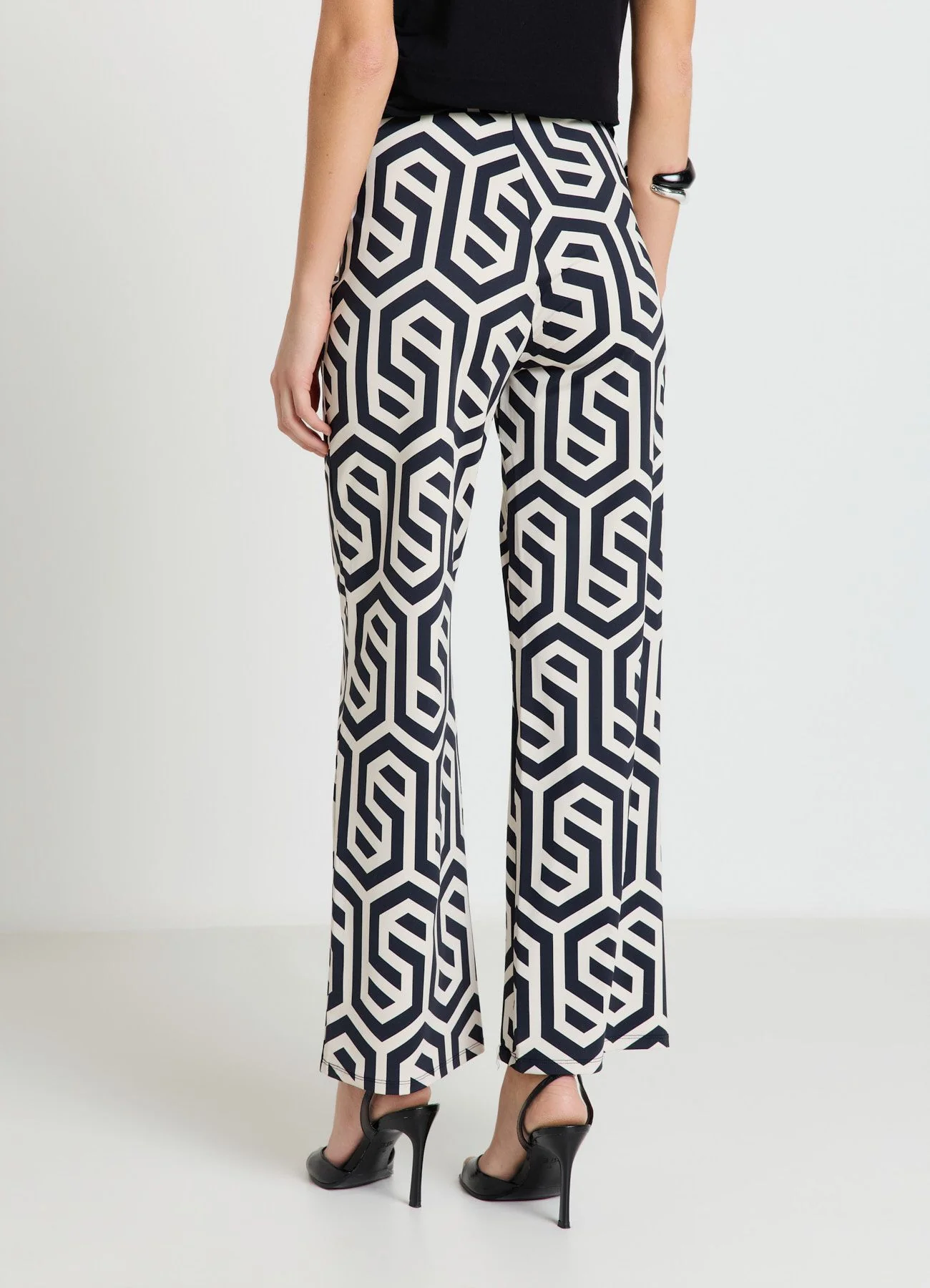 Pantaloni palazzo a fantasia geometrica - Image 3
