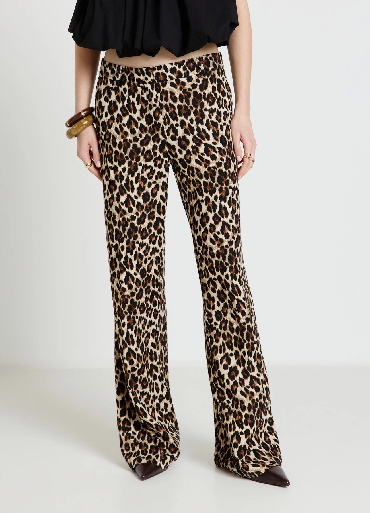 Pantaloni palazzo a stampa animalier