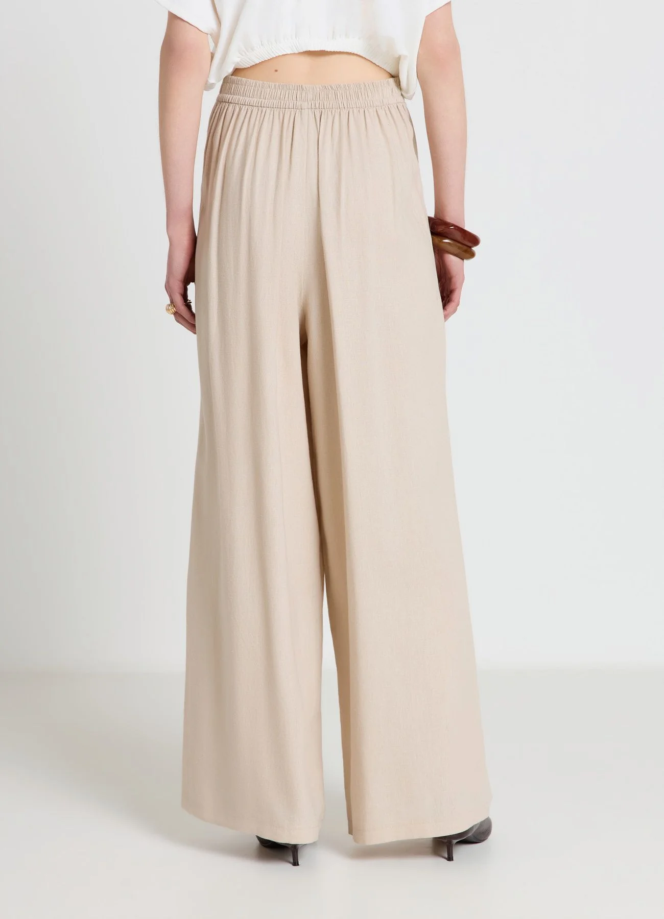 Pantaloni palazzo con cintura annodata - Image 3