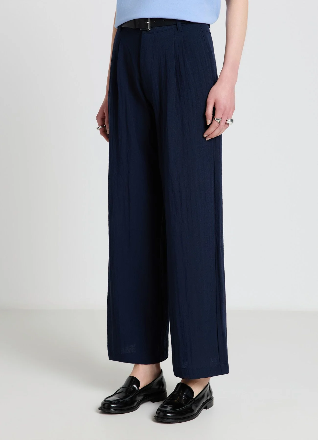 Pantaloni palazzo con doppie pinces - Image 2