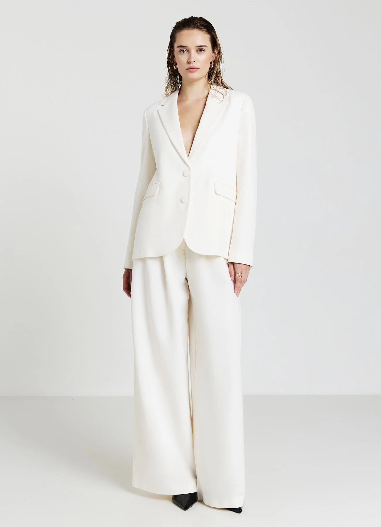 Pantaloni palazzo con pinces