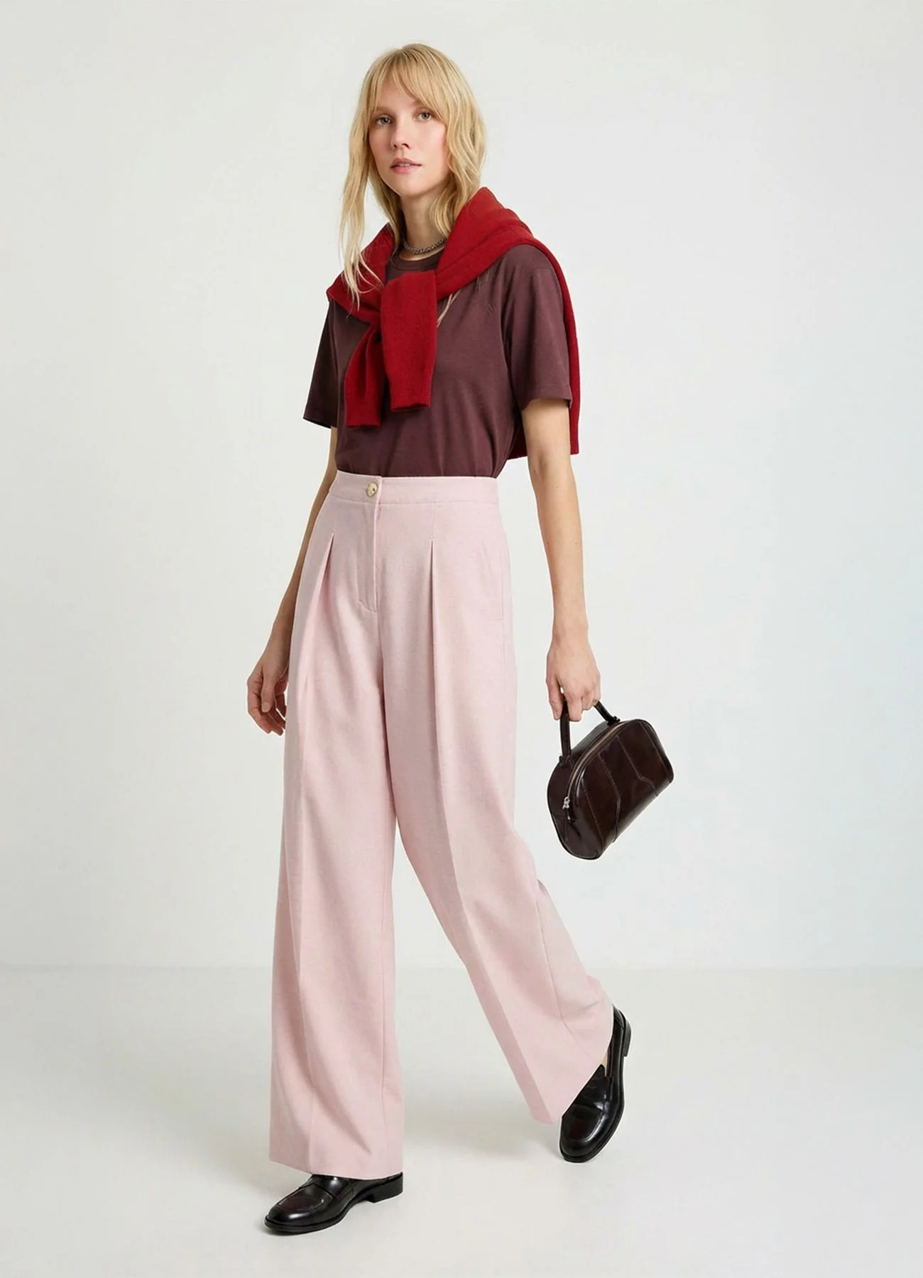 Pantaloni palazzo con pinces - Image 3