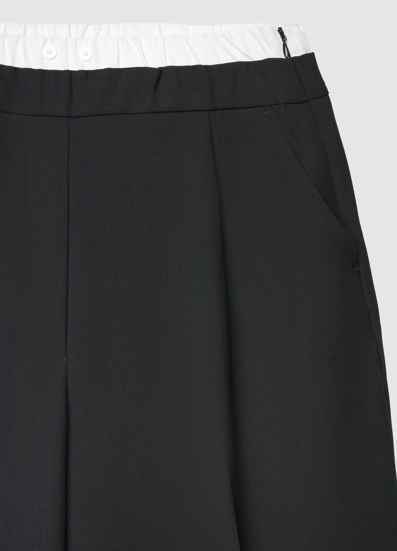 Pantaloni palazzo con risvolto e fascia in vita - Image 4