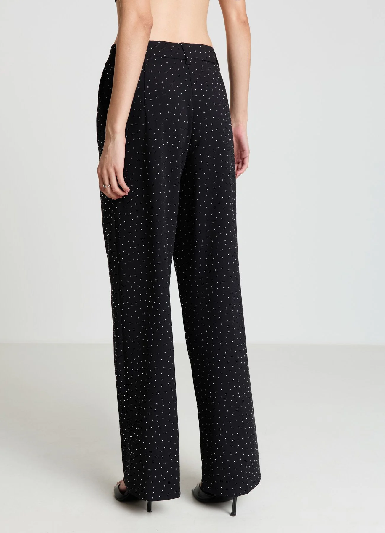 Pantaloni palazzo con strass