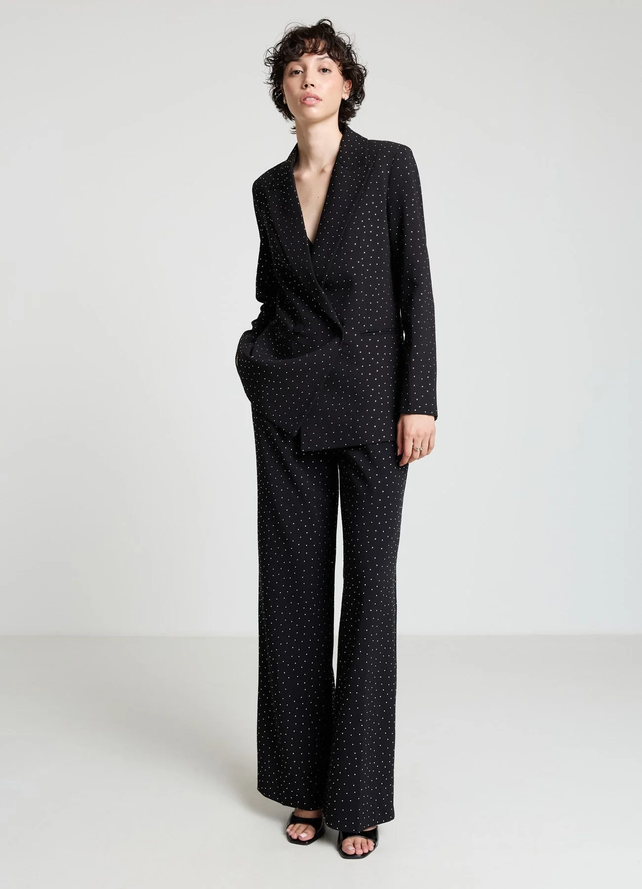 Pantaloni palazzo con strass - Image 2
