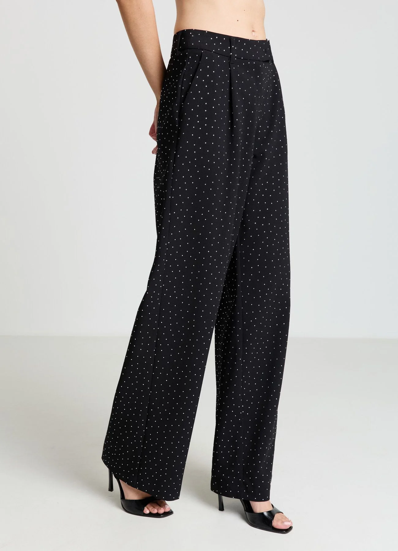 Pantaloni palazzo con strass - Image 3