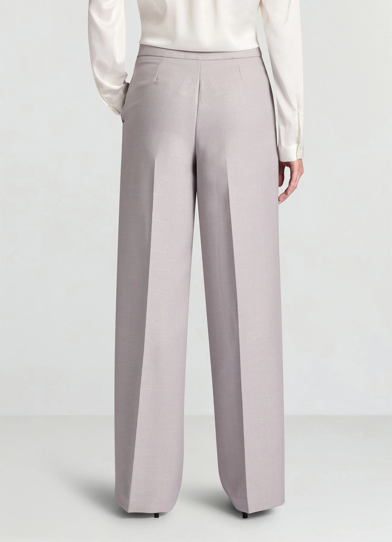 Pantaloni palazzo gessato effetto laminato - Image 2