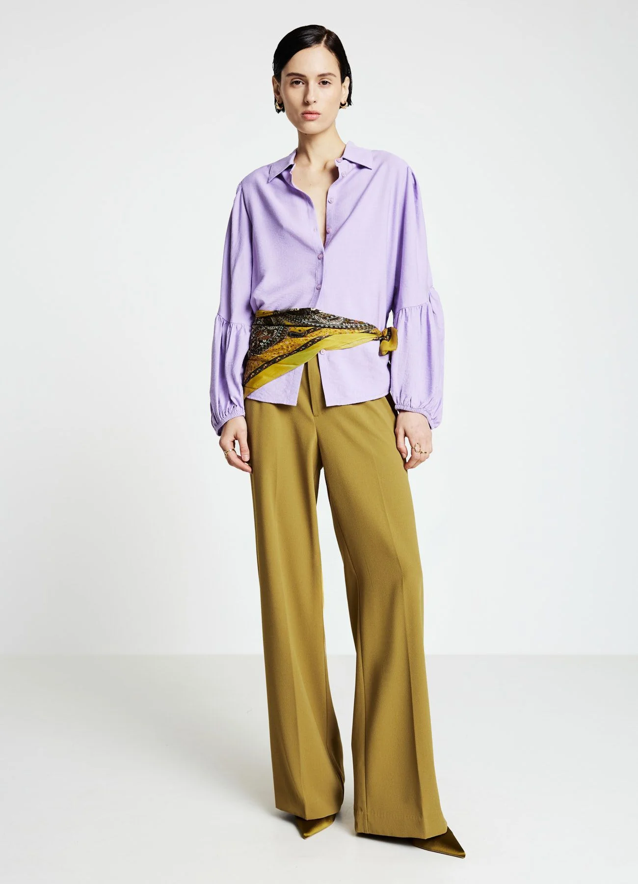 Pantaloni palazzo in crepe