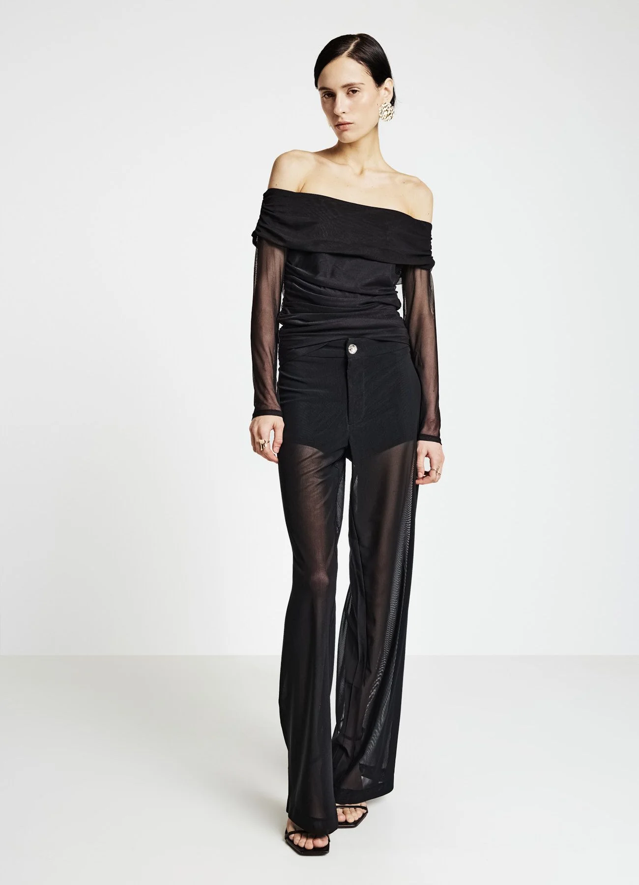 Pantaloni palazzo in tulle