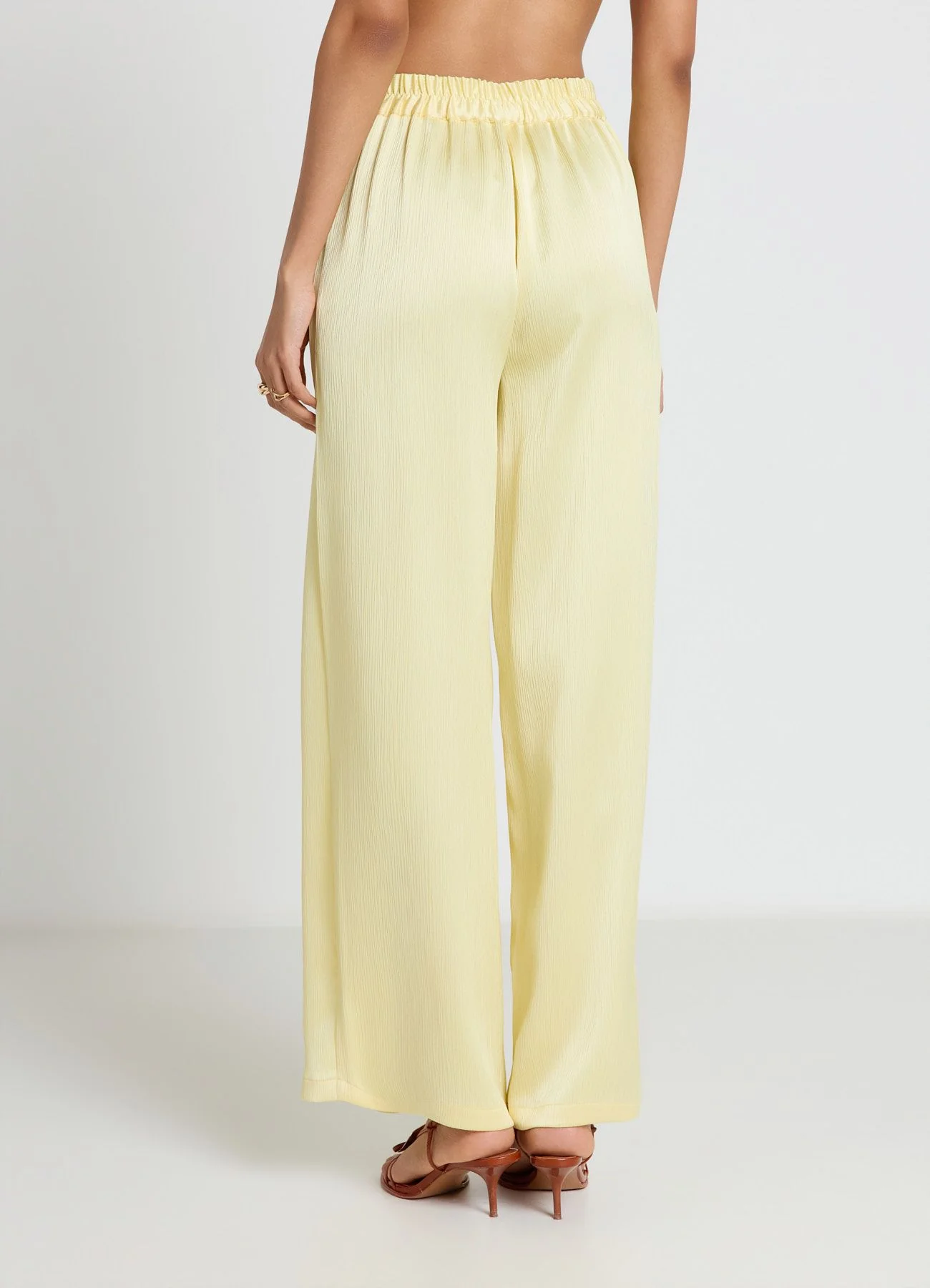 Pantaloni palazzo plissettati similsatin - Image 3