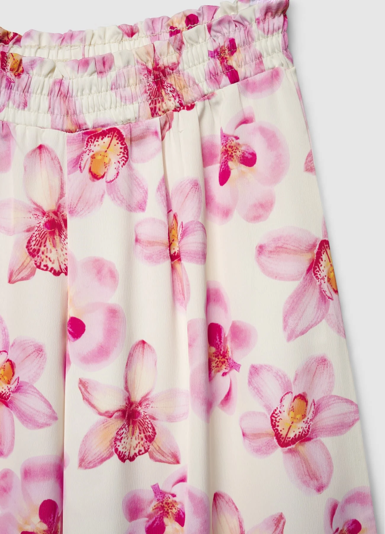 Pantaloni palazzo similsatin con stampa fiori - Image 2