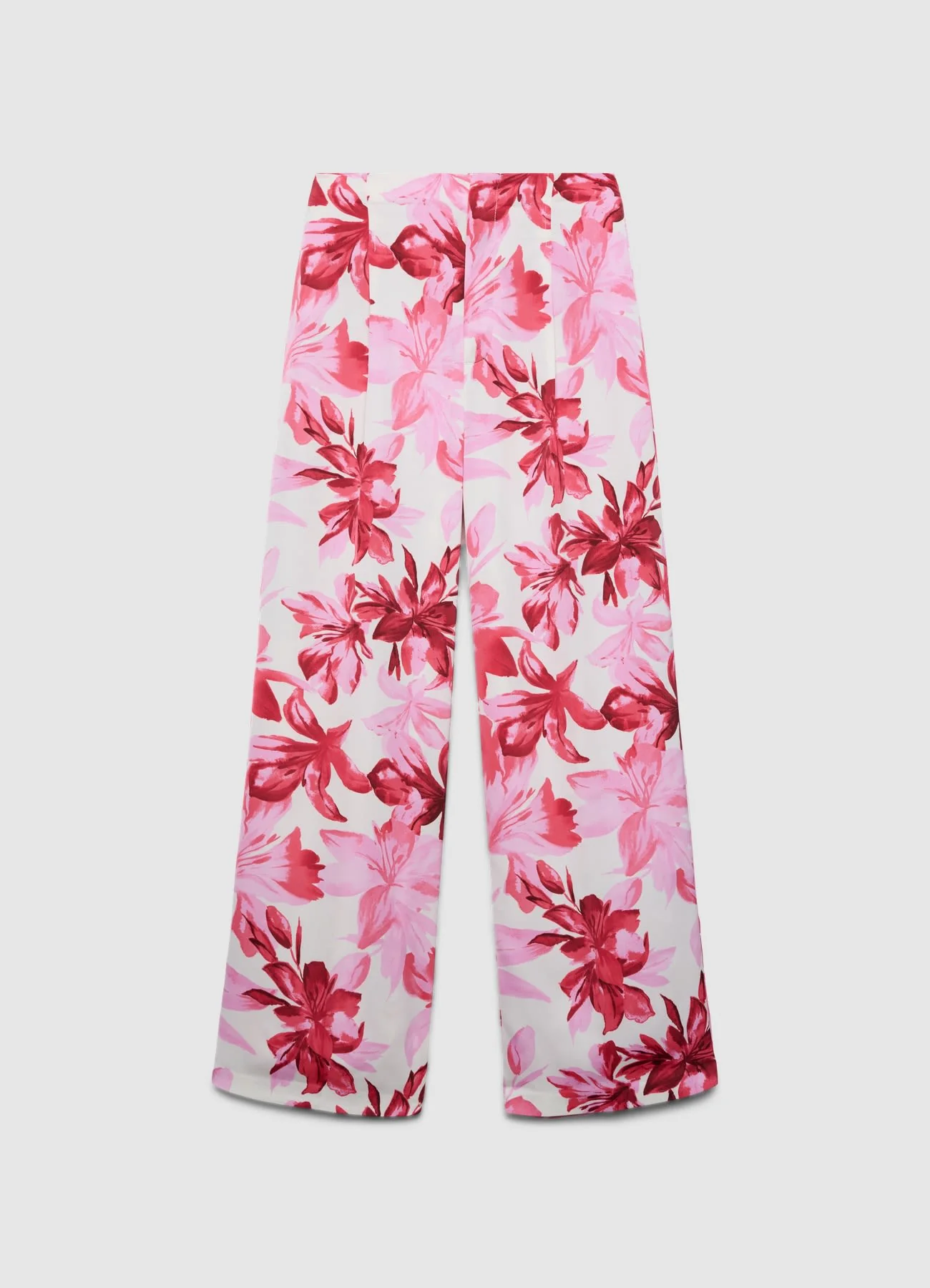 Pantaloni palazzo similsatin con stampa floreale - Image 4