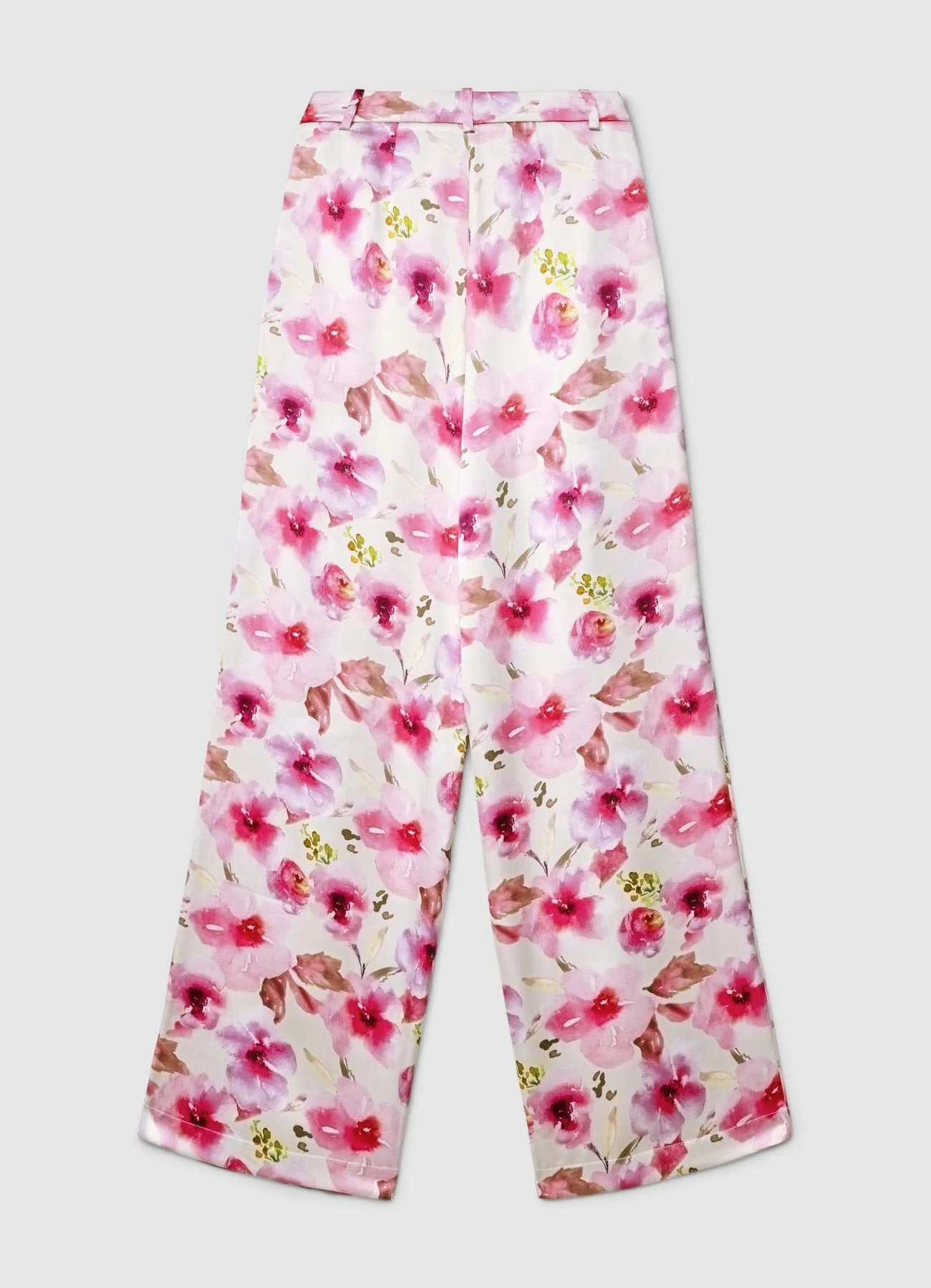 Pantaloni palazzo similsatin fantasia fiori - Image 5