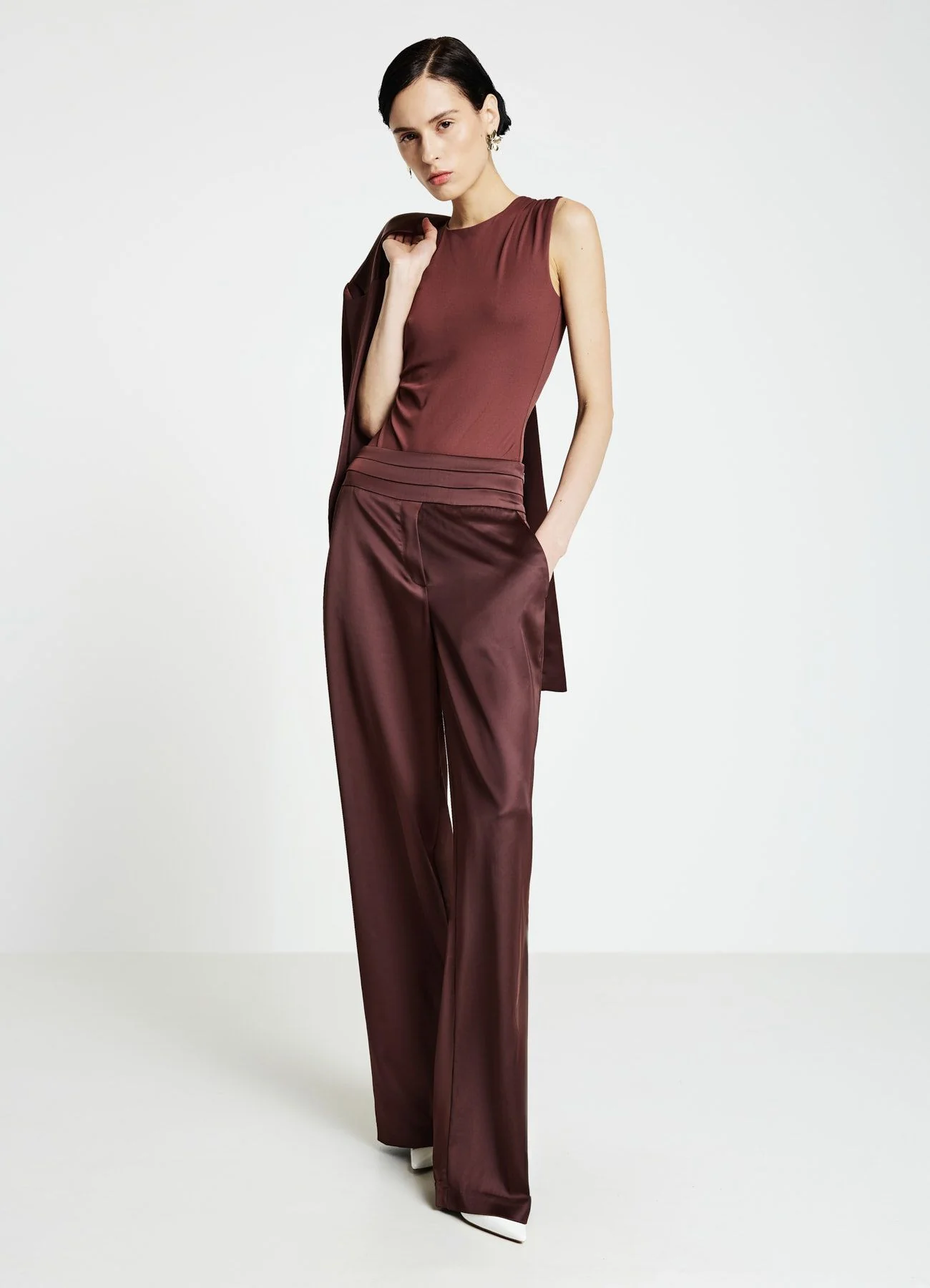 Pantaloni palazzo similsatin - Image 2