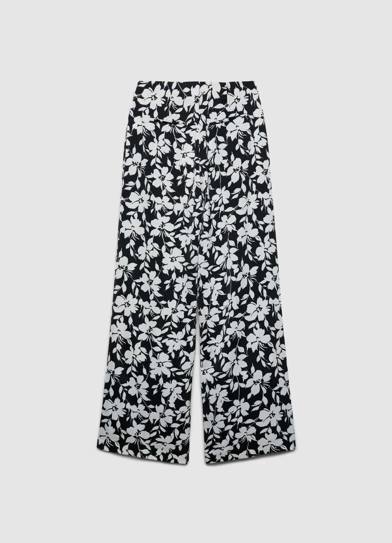 Pantaloni palazzo similsatin stampa fiori - Image 4