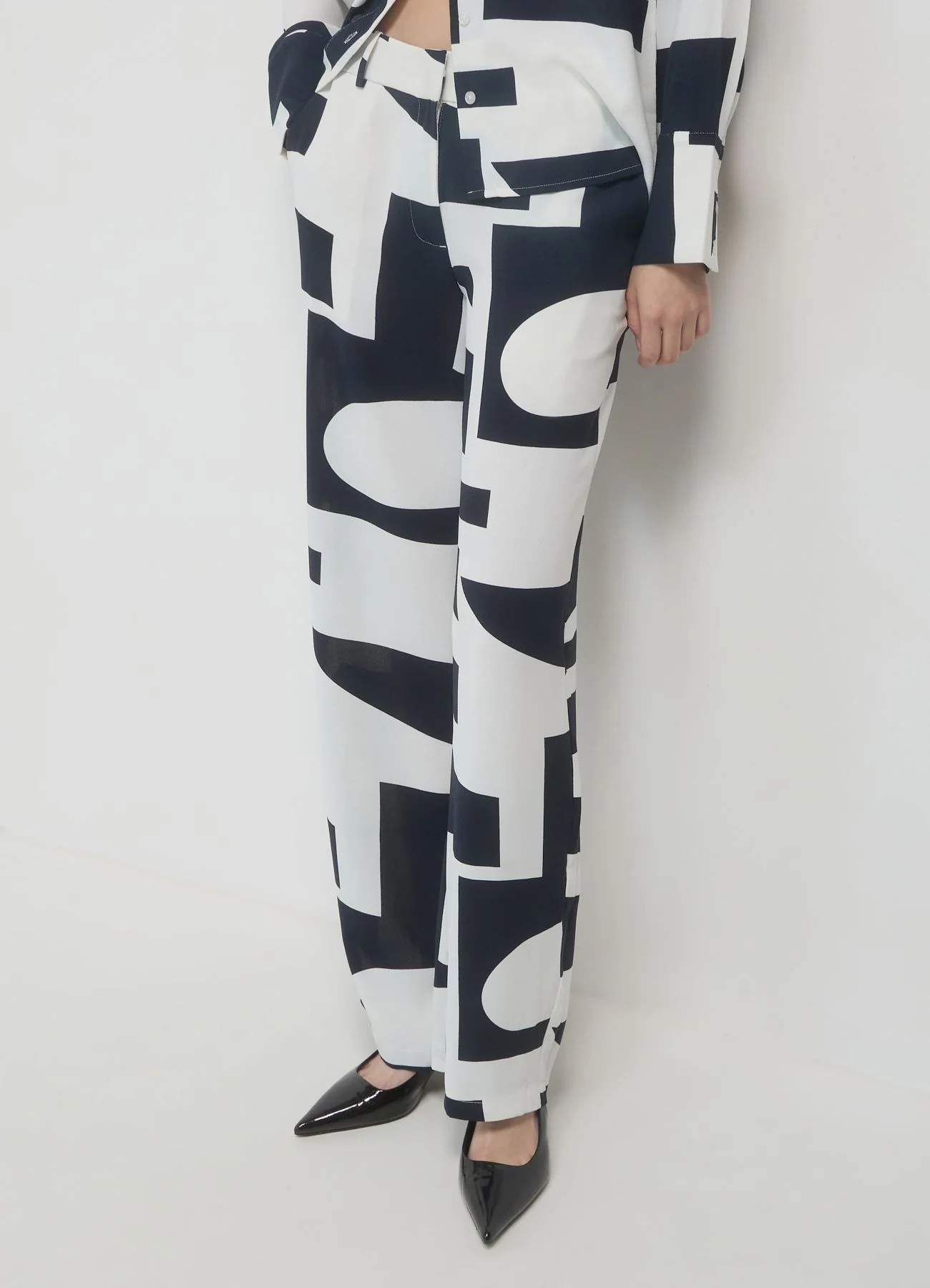 Pantaloni palazzo stampa lettering - Image 2