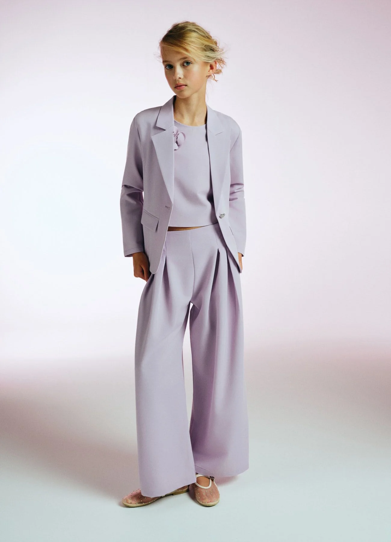 Pantaloni palazzo wide leg con pieghe - Image 4