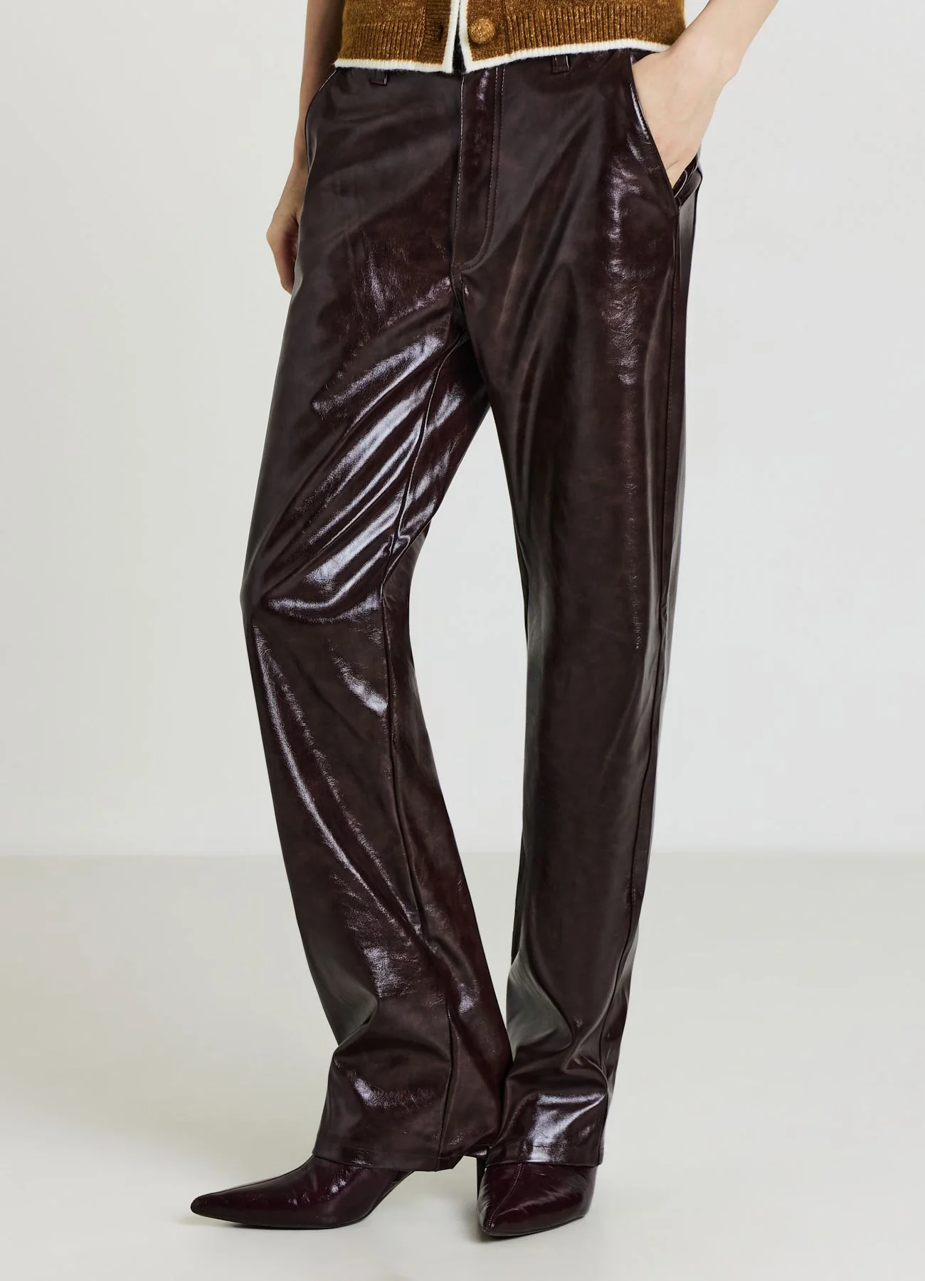 Pantaloni straight effetto pelle - Image 2