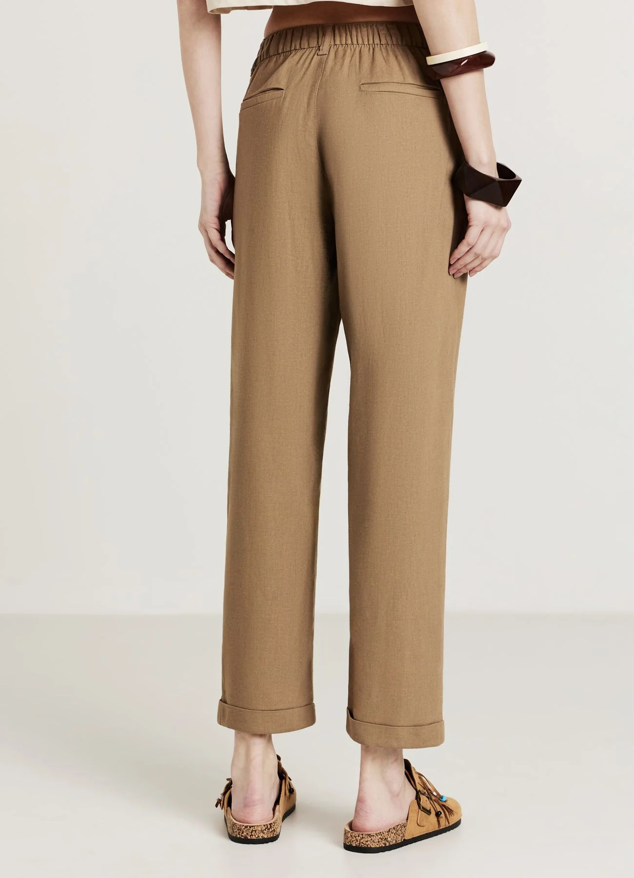 Pantaloni tasche alla francese misto lino - Image 2