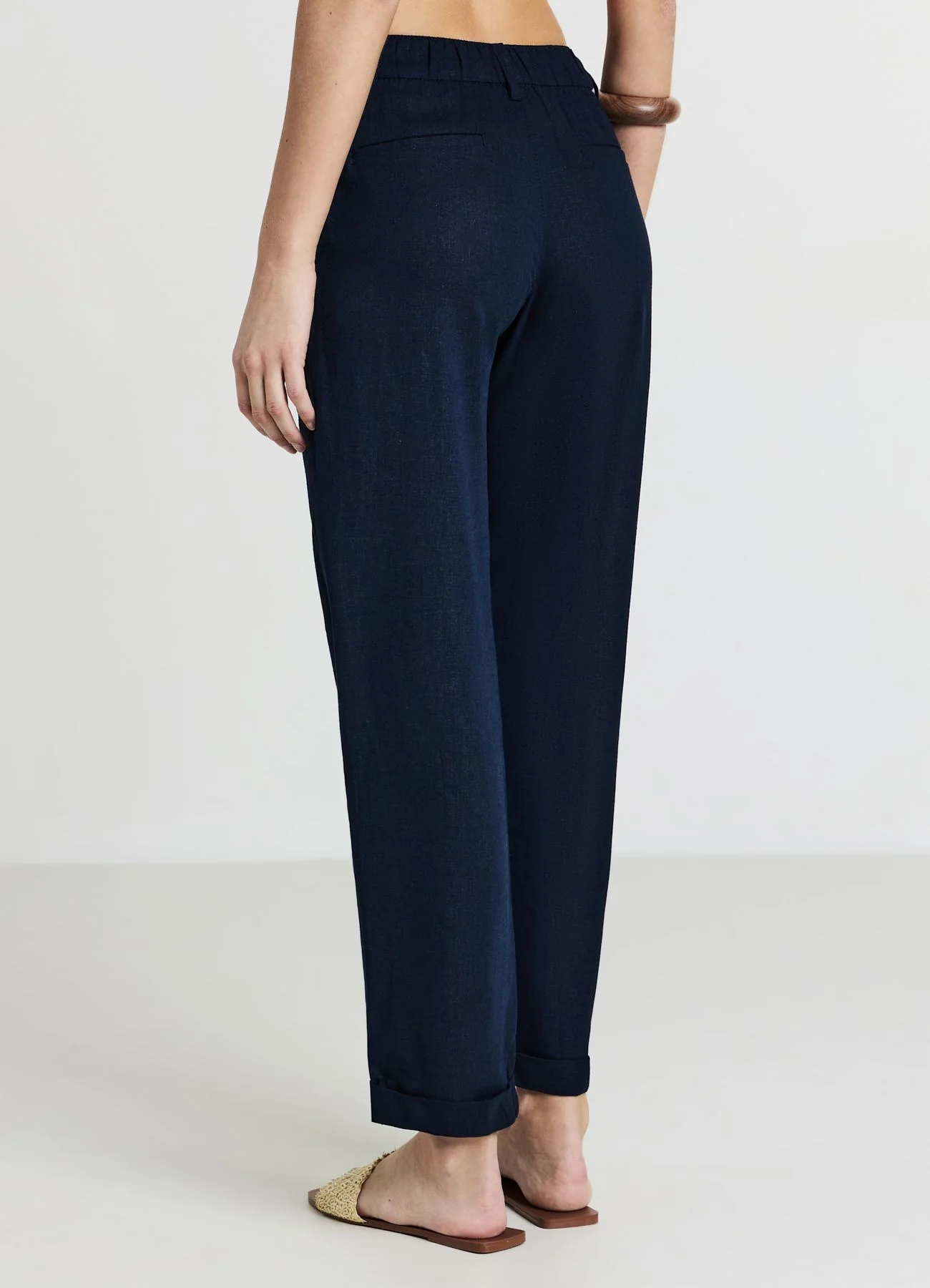 Pantaloni tasche alla francese misto lino - Image 2