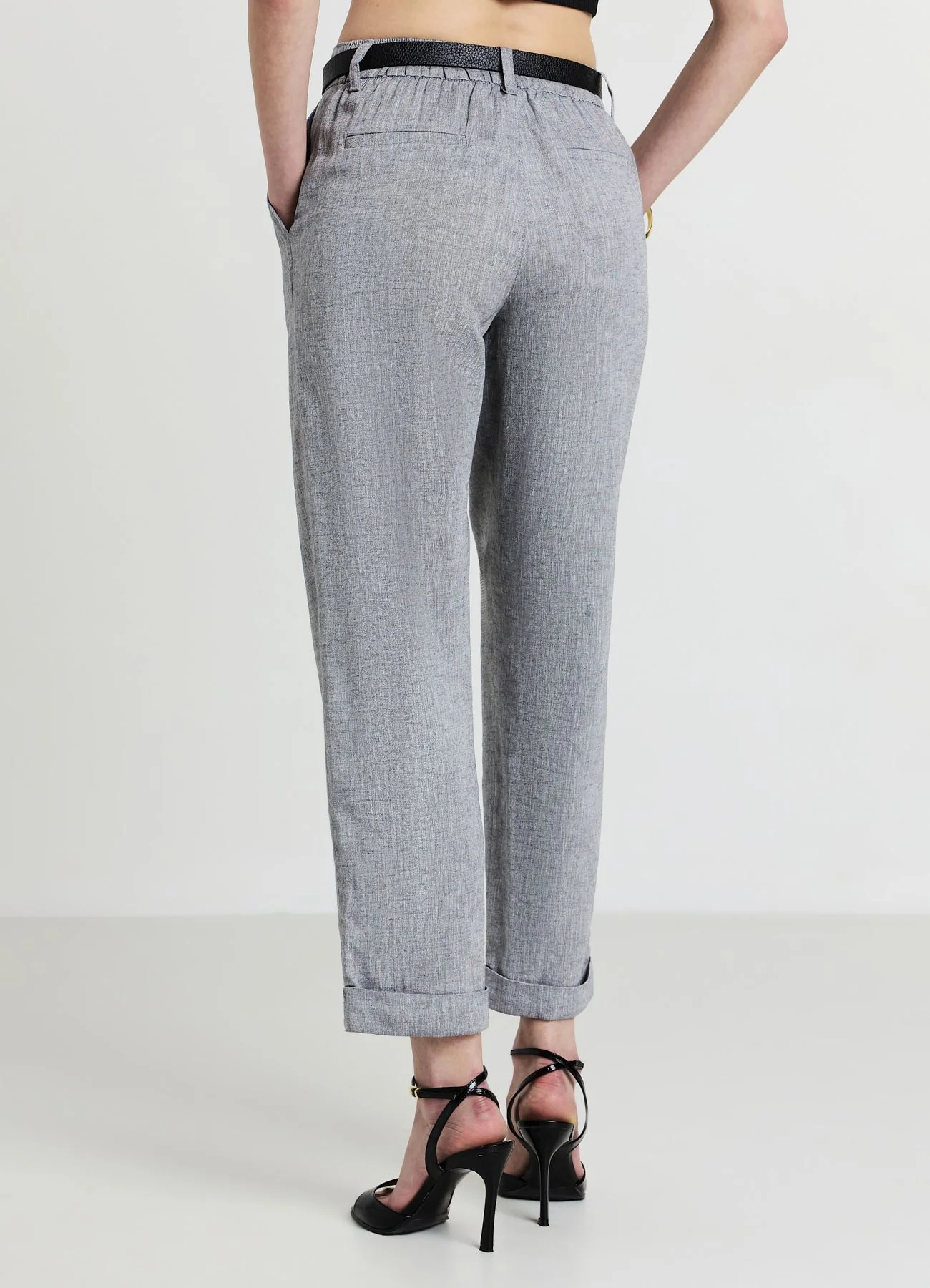 Pantaloni tasche alla francese misto lino - Image 3
