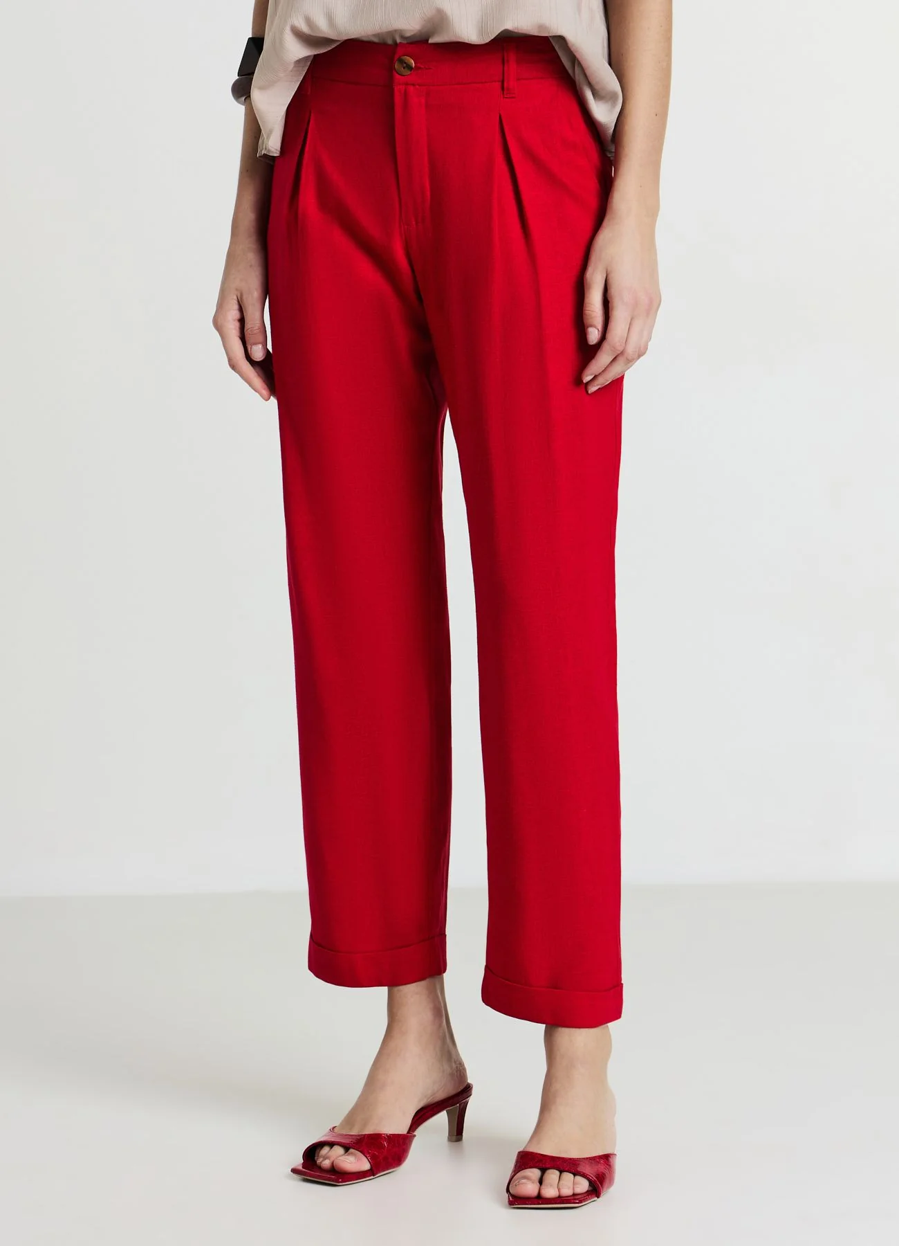 Pantaloni tasche alla francese misto lino - Image 2