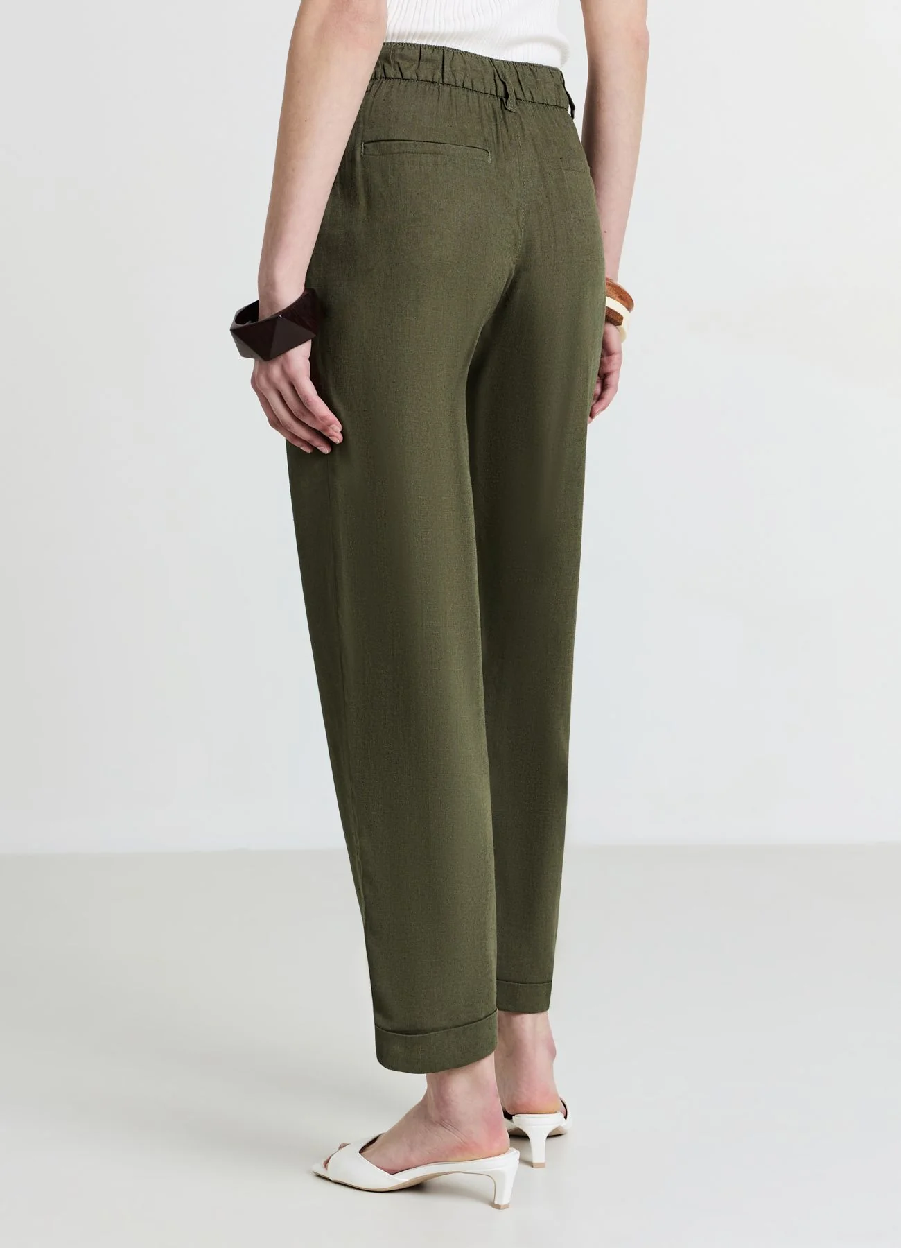 Pantaloni tasche alla francese misto lino - Image 3