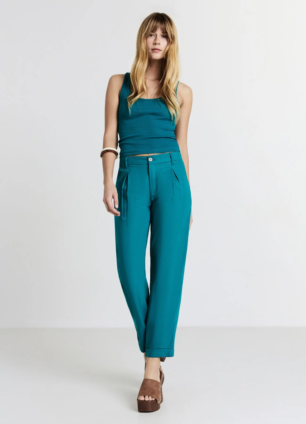 Pantaloni tasche alla francese misto lino - Image 3
