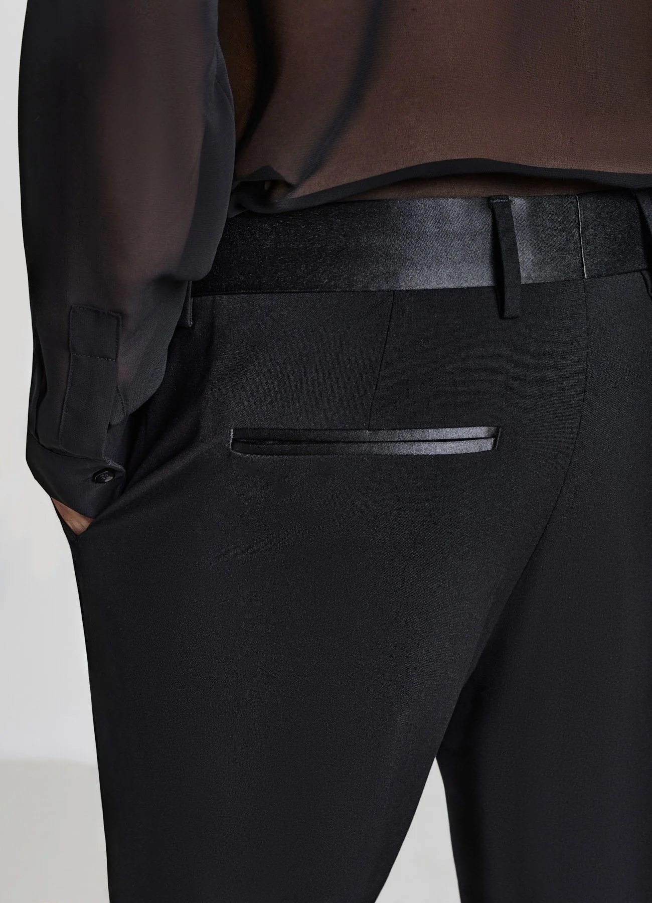 Pantaloni vita in simil satin - Image 3