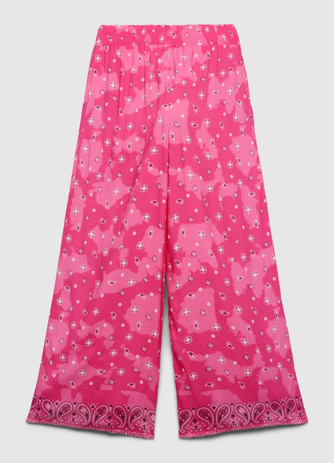 Pantaloni wide leg con cintura e stampa paisley