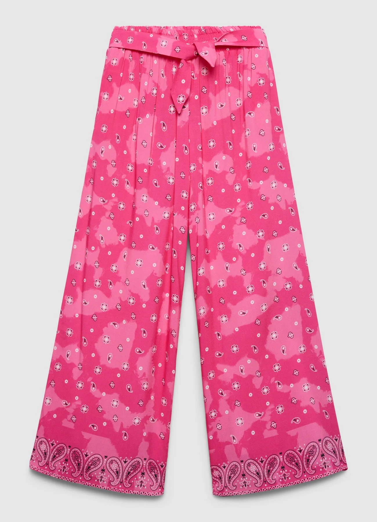Pantaloni wide leg con cintura e stampa paisley - Image 2