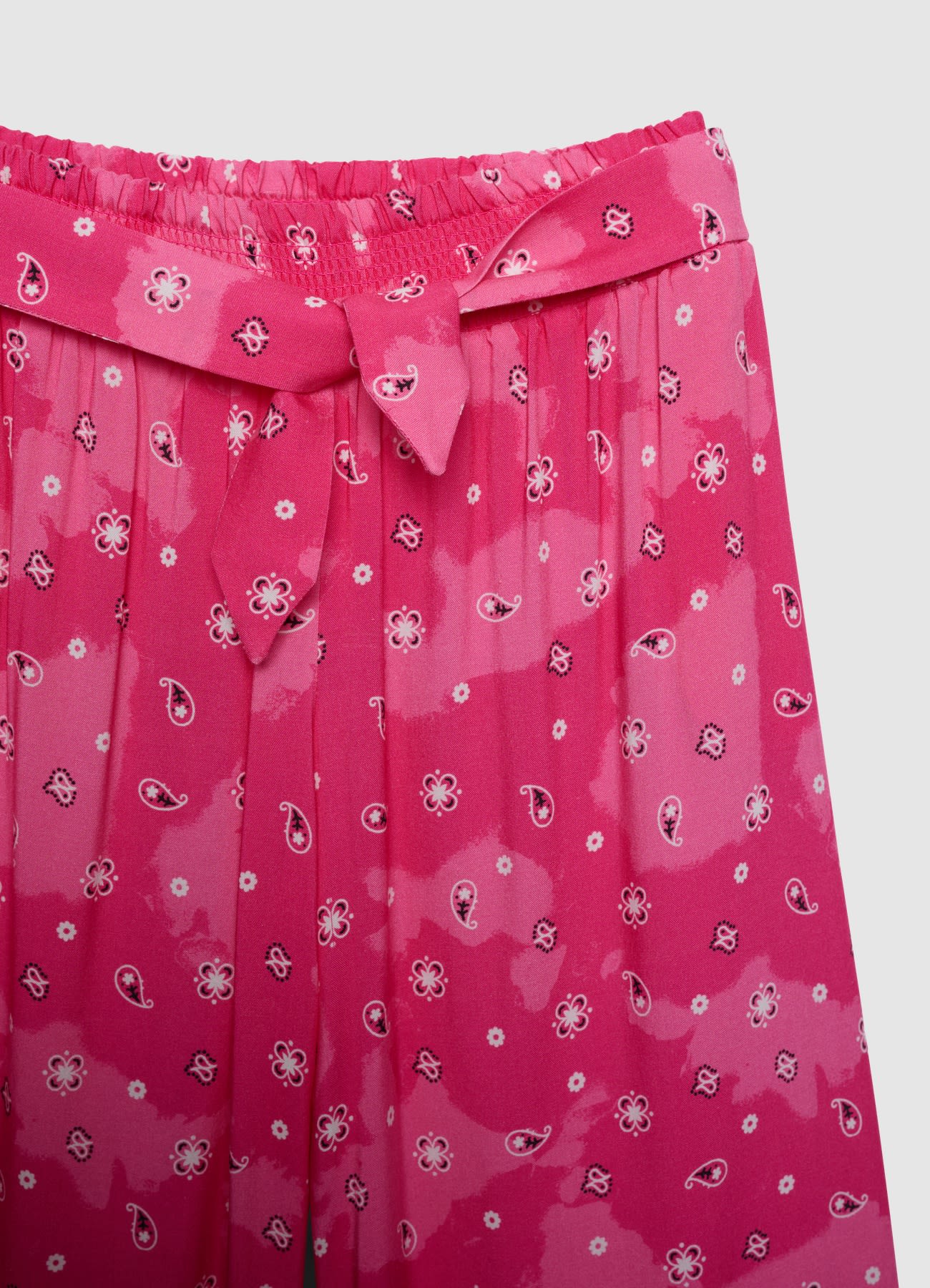 Pantaloni wide leg con cintura e stampa paisley - Image 3