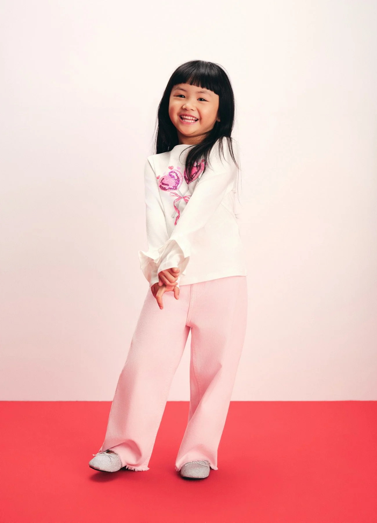 Pantaloni wide leg con orlo a vivo - Image 4