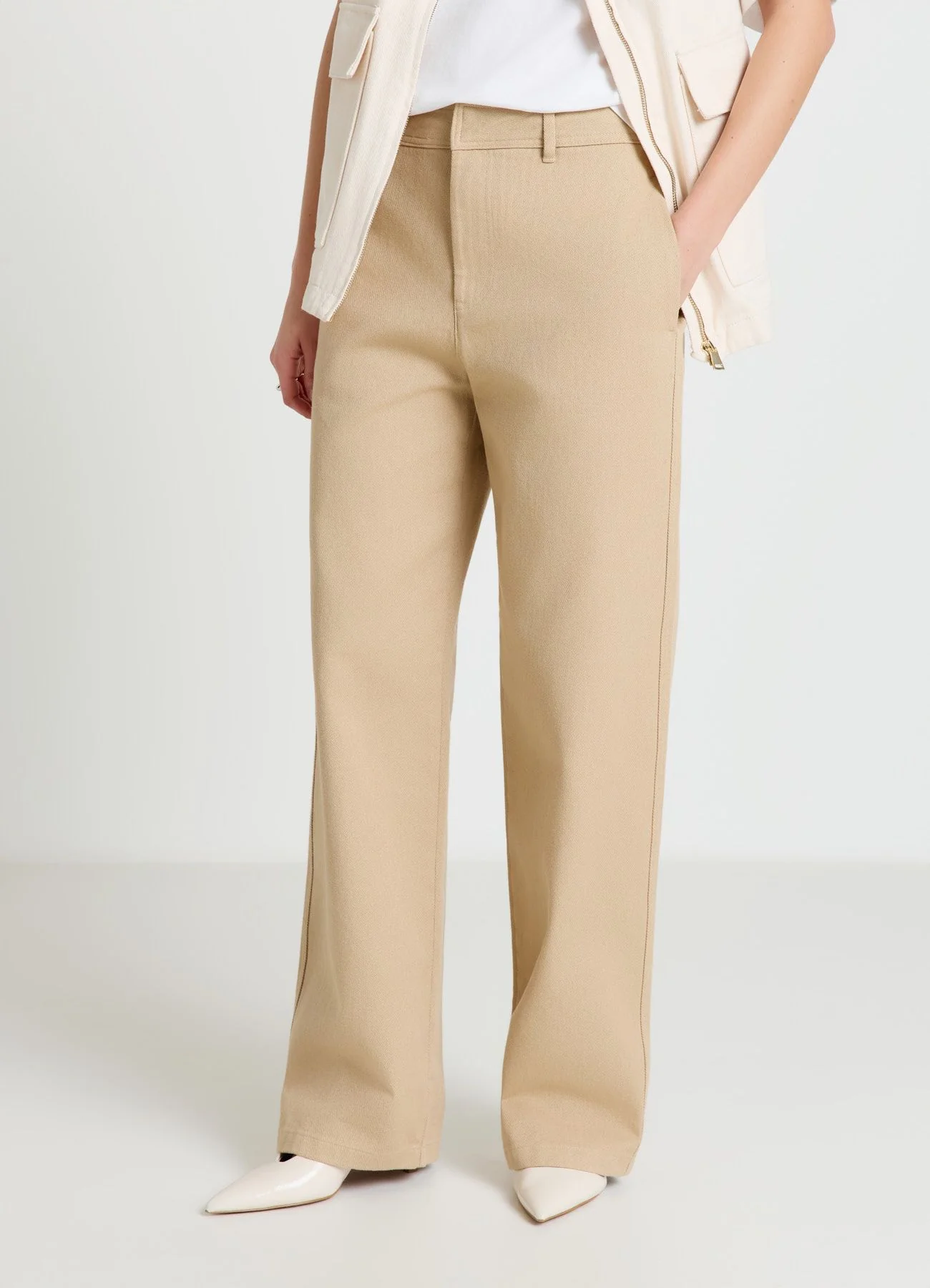 Pantaloni wide leg in cotone - Image 2