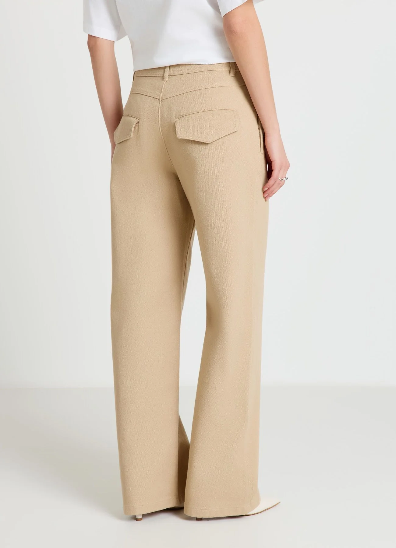 Pantaloni wide leg in cotone - Image 3