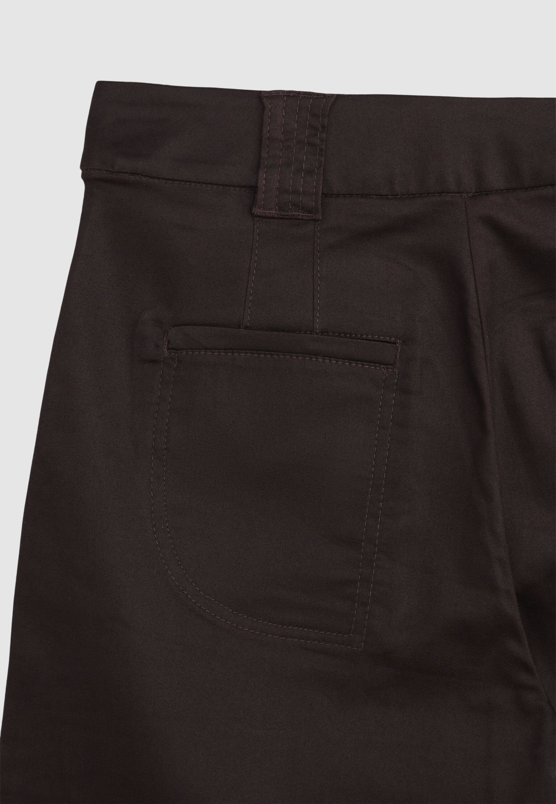 Pantaloni wide leg in rasatello di cotone - Image 6