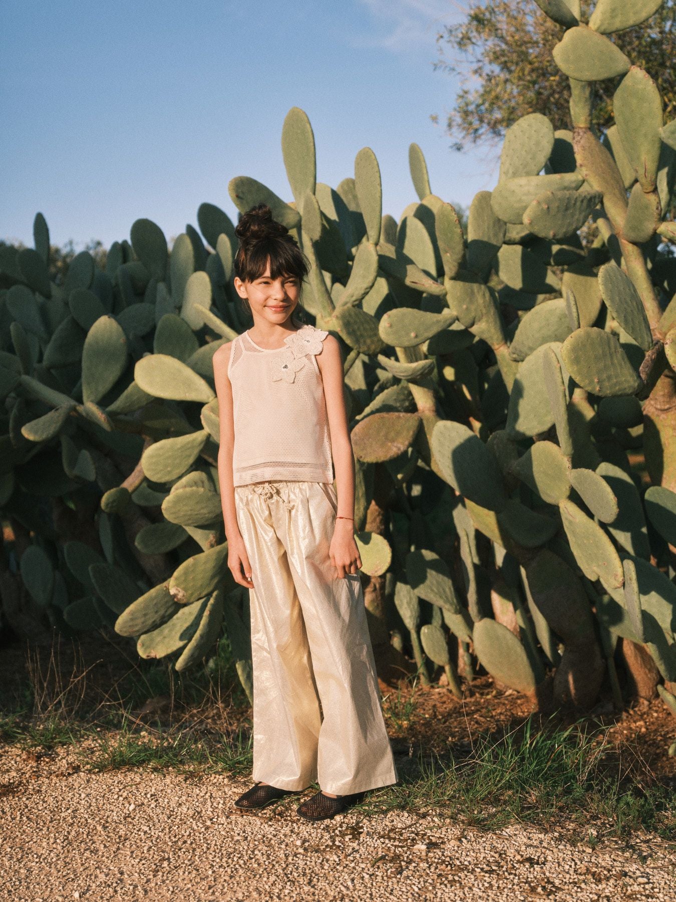 Pantaloni wide leg tessuto spalmato - Image 4