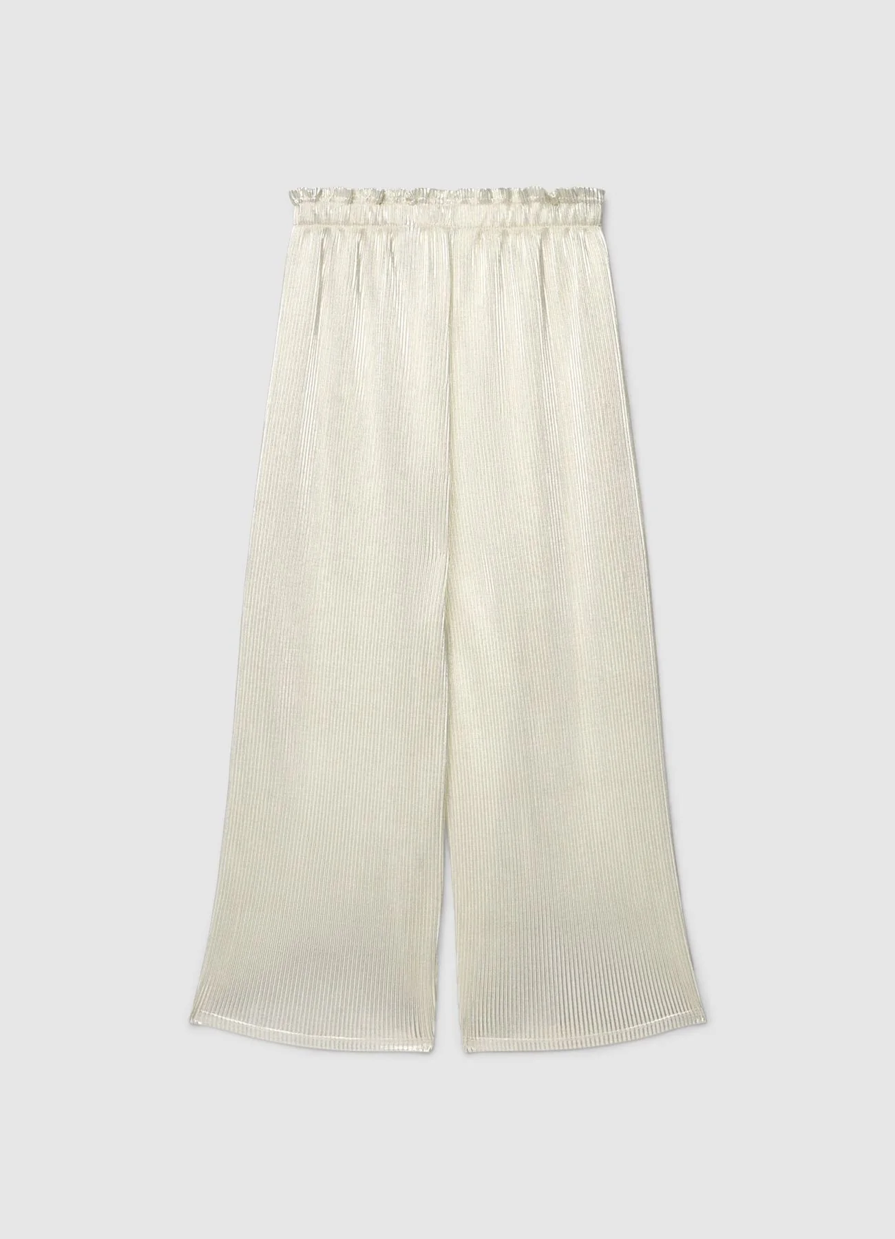 Pantalonia palazzo plissé effetto luccicante