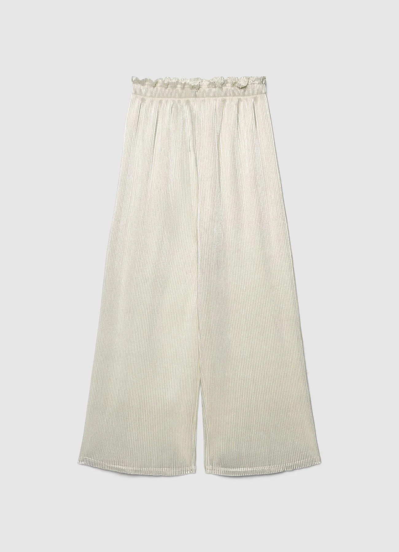 Pantalonia palazzo plissé effetto luccicante - Image 3