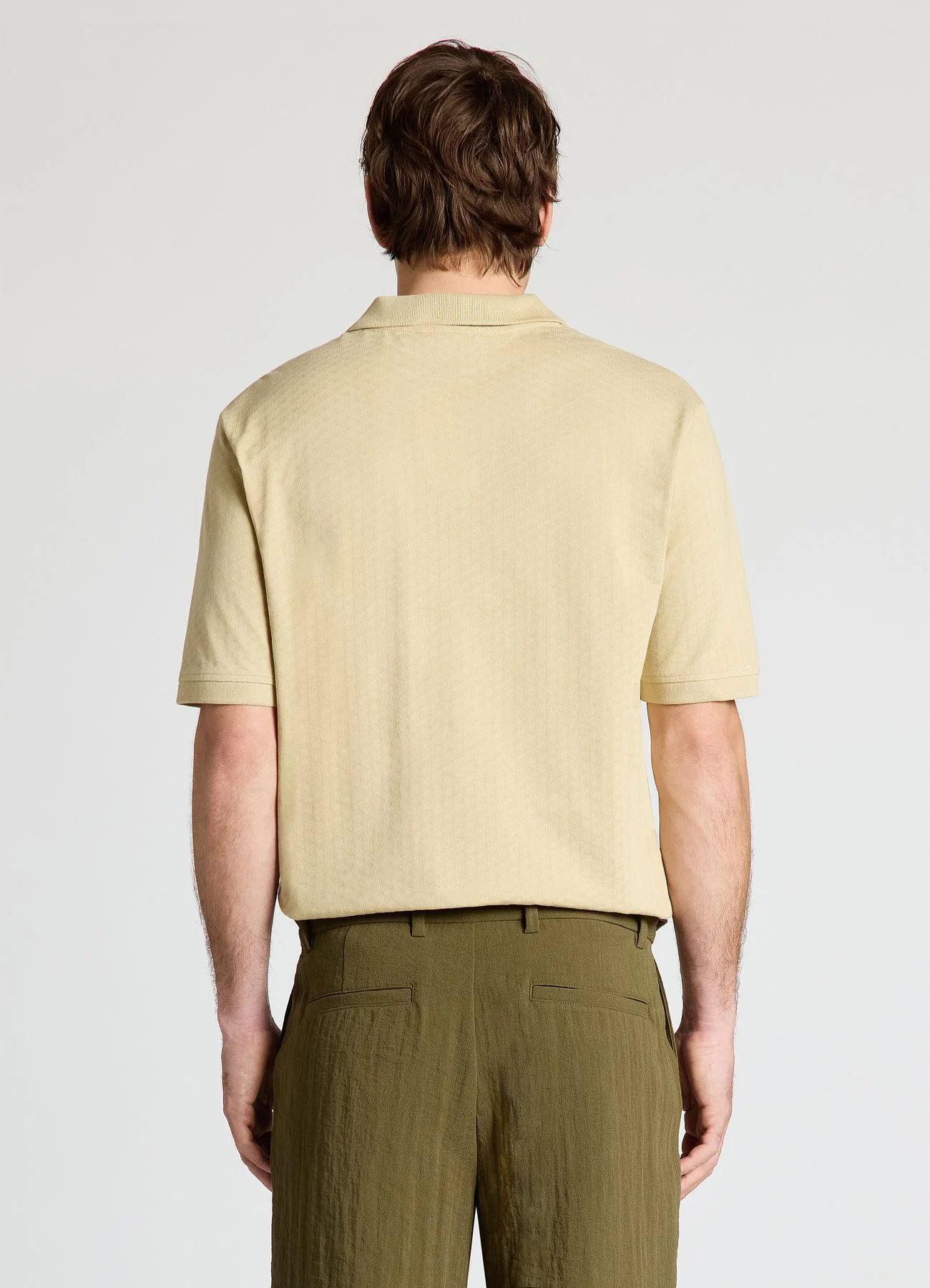 Polo con collo aperto in jacquard - Image 2