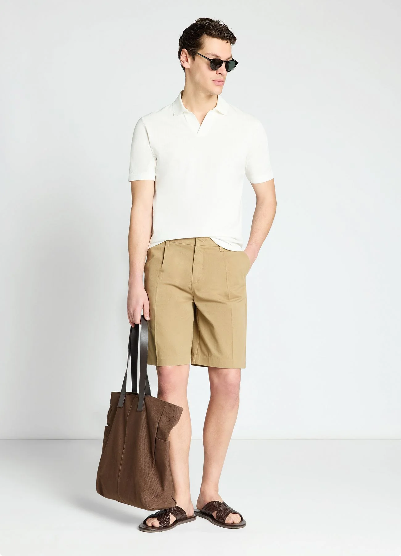Polo con collo aperto in jacquard - Image 2