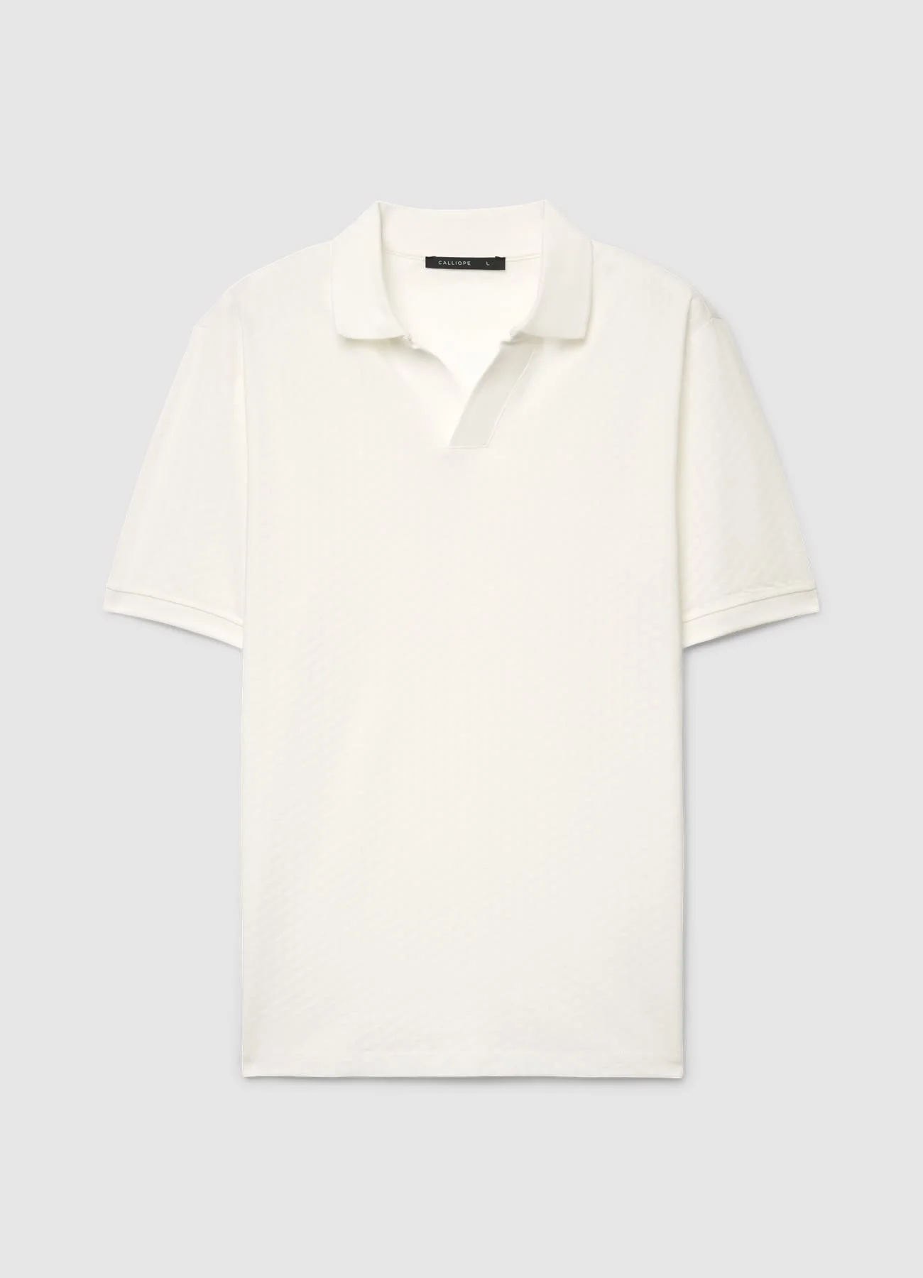 Polo con collo aperto in jacquard - Image 5