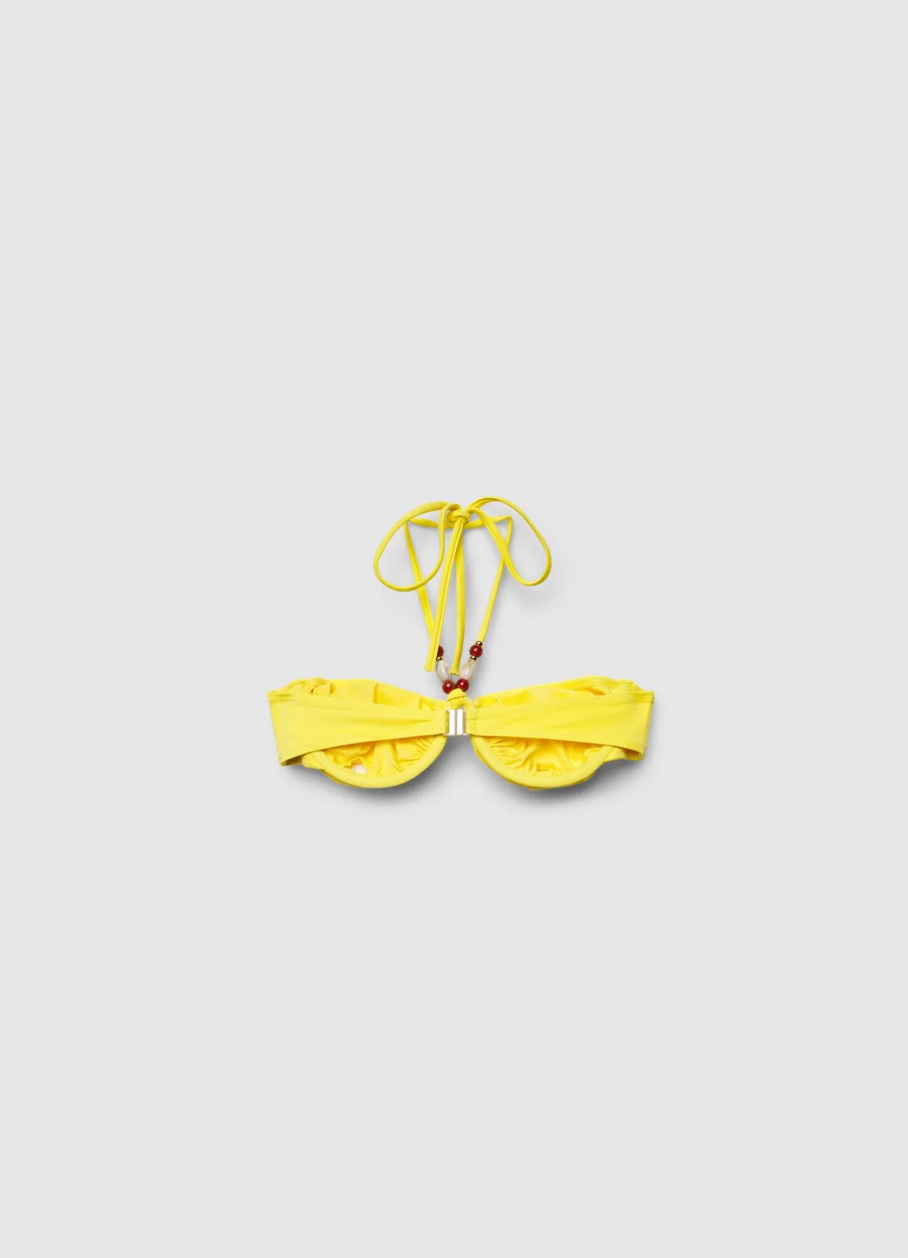 Reggiseno bikini balconcino con lacci e perline - Image 2