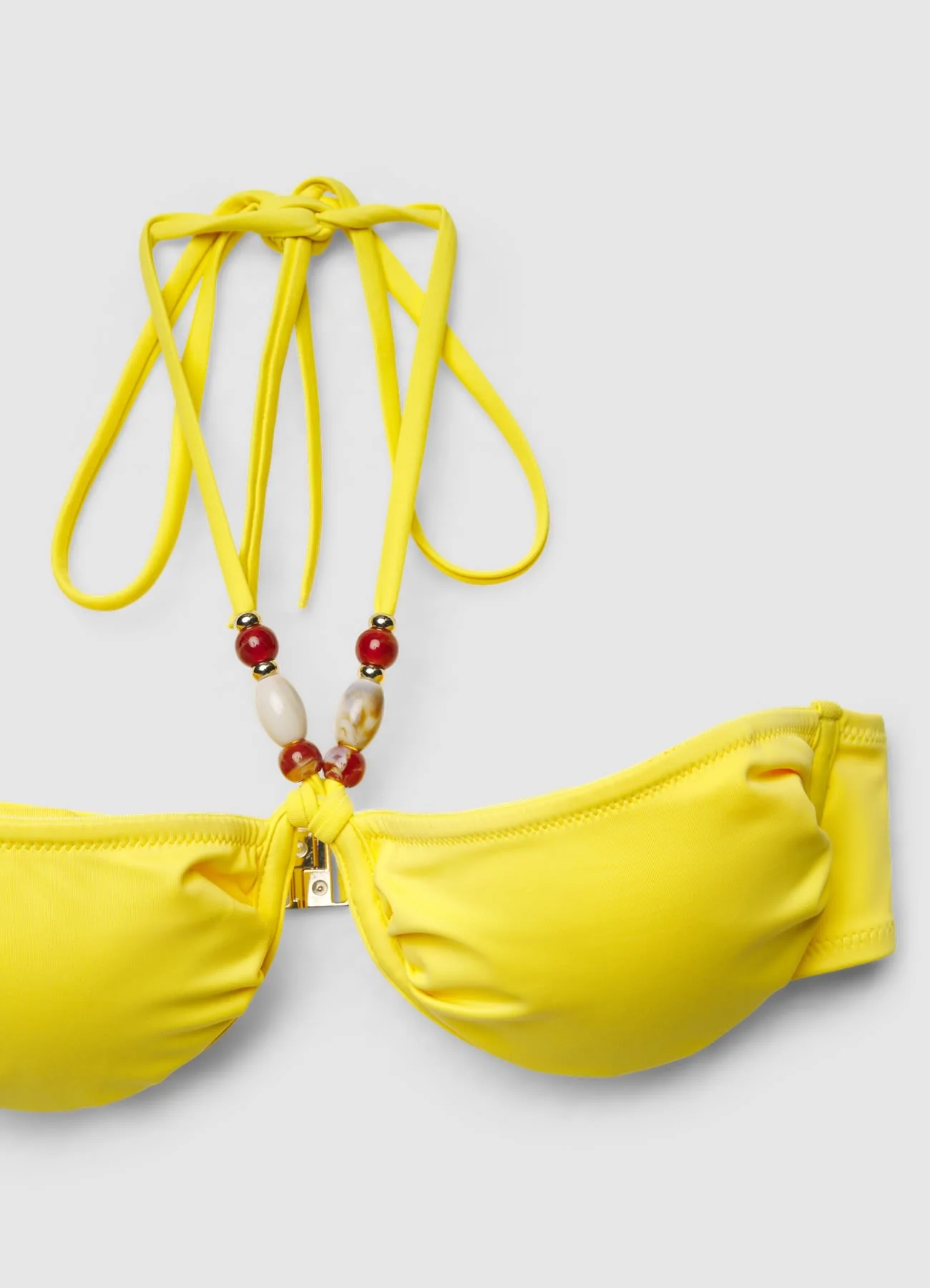 Reggiseno bikini balconcino con lacci e perline - Image 3