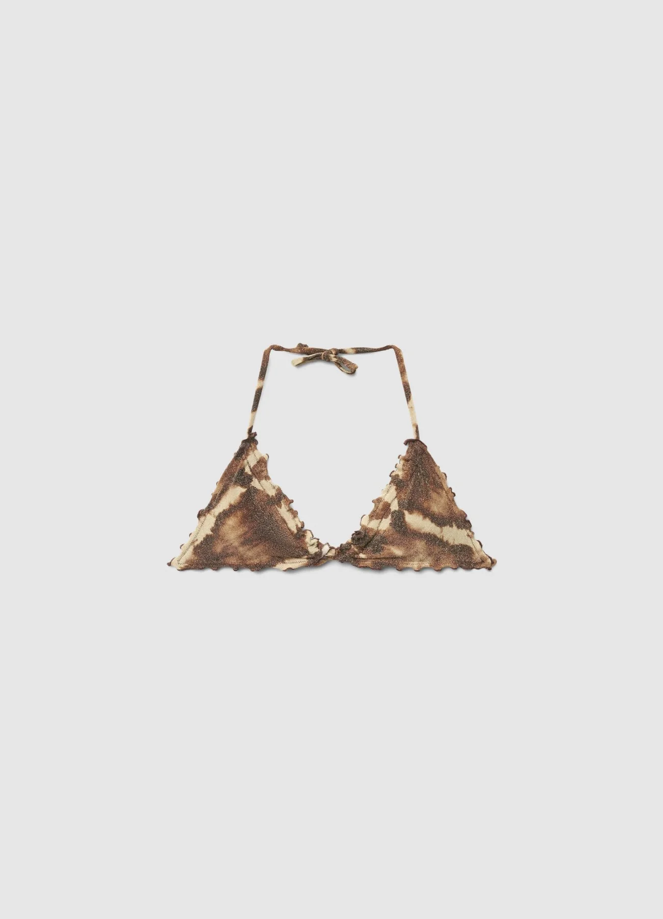 Reggiseno bikini triangolo con stampa sfumata ed effetto luccicante - Image 2